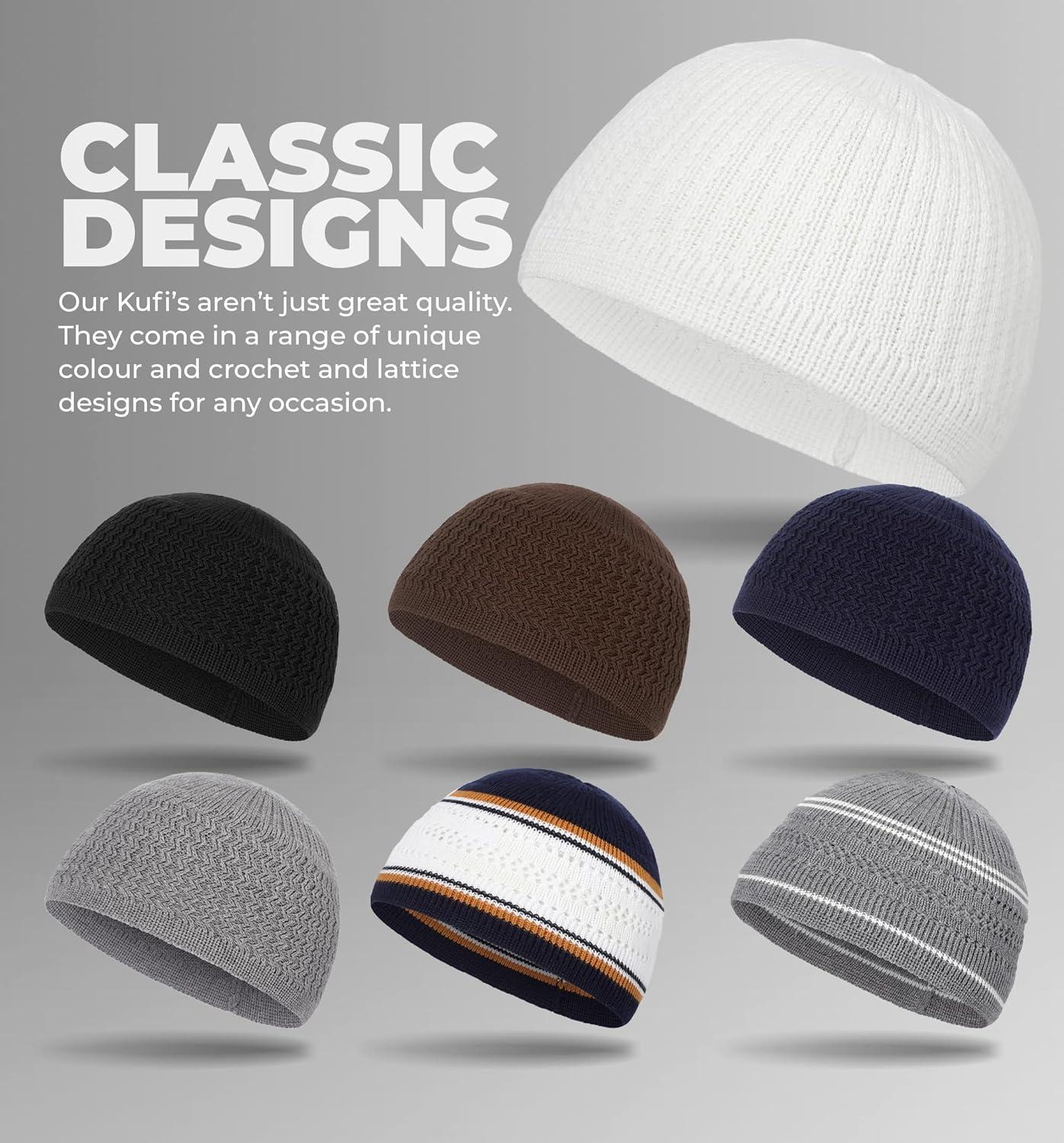 imageTough Headwear Kufi Hat  Kufi Hats for Men Muslim Turkish Kufi CapWhite Full