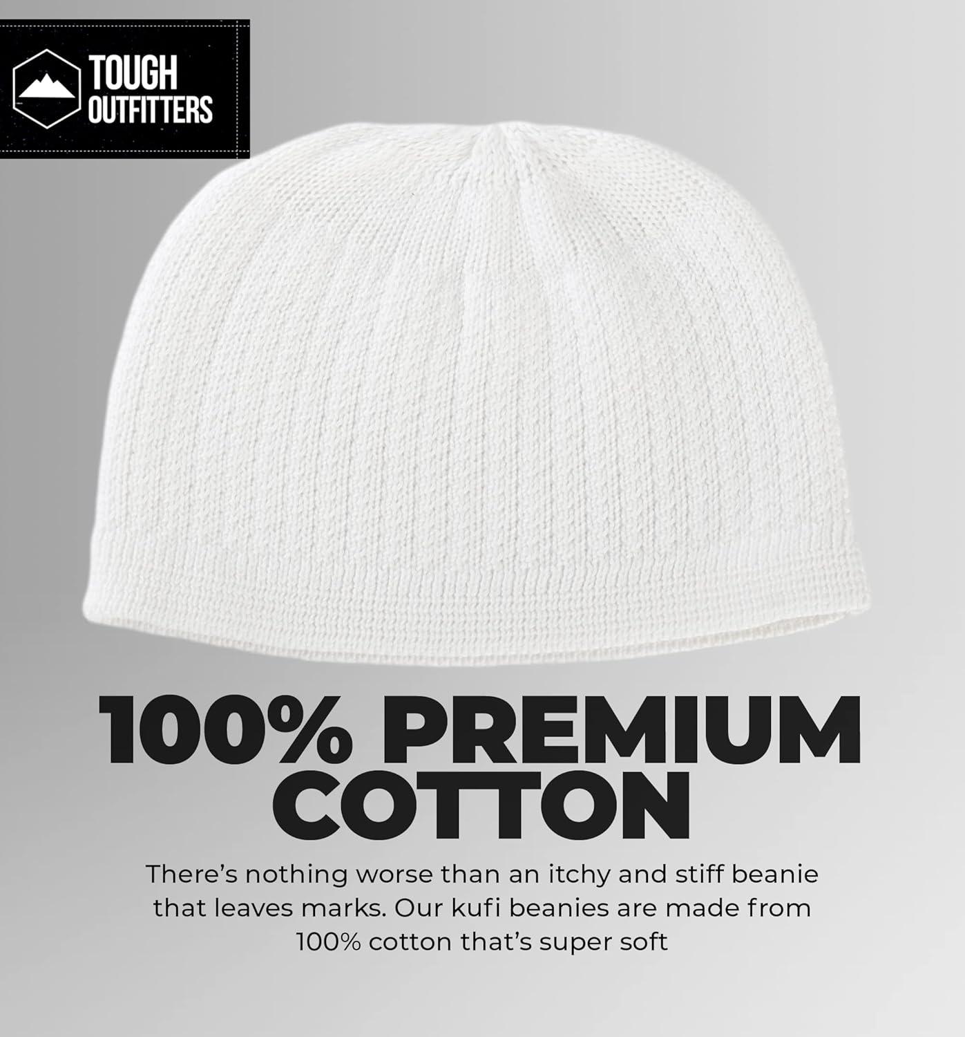 imageTough Headwear Kufi Hat  Kufi Hats for Men Muslim Turkish Kufi CapWhite Full