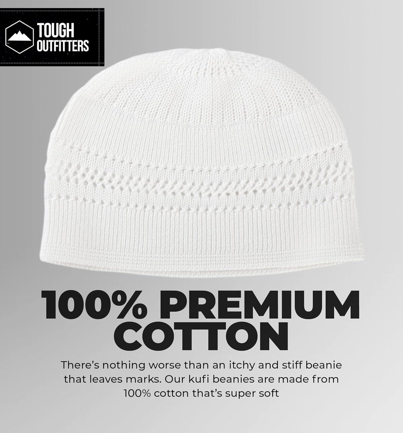 imageTough Headwear Kufi Hat  Kufi Hats for Men Muslim Turkish Kufi CapWhite Lattice