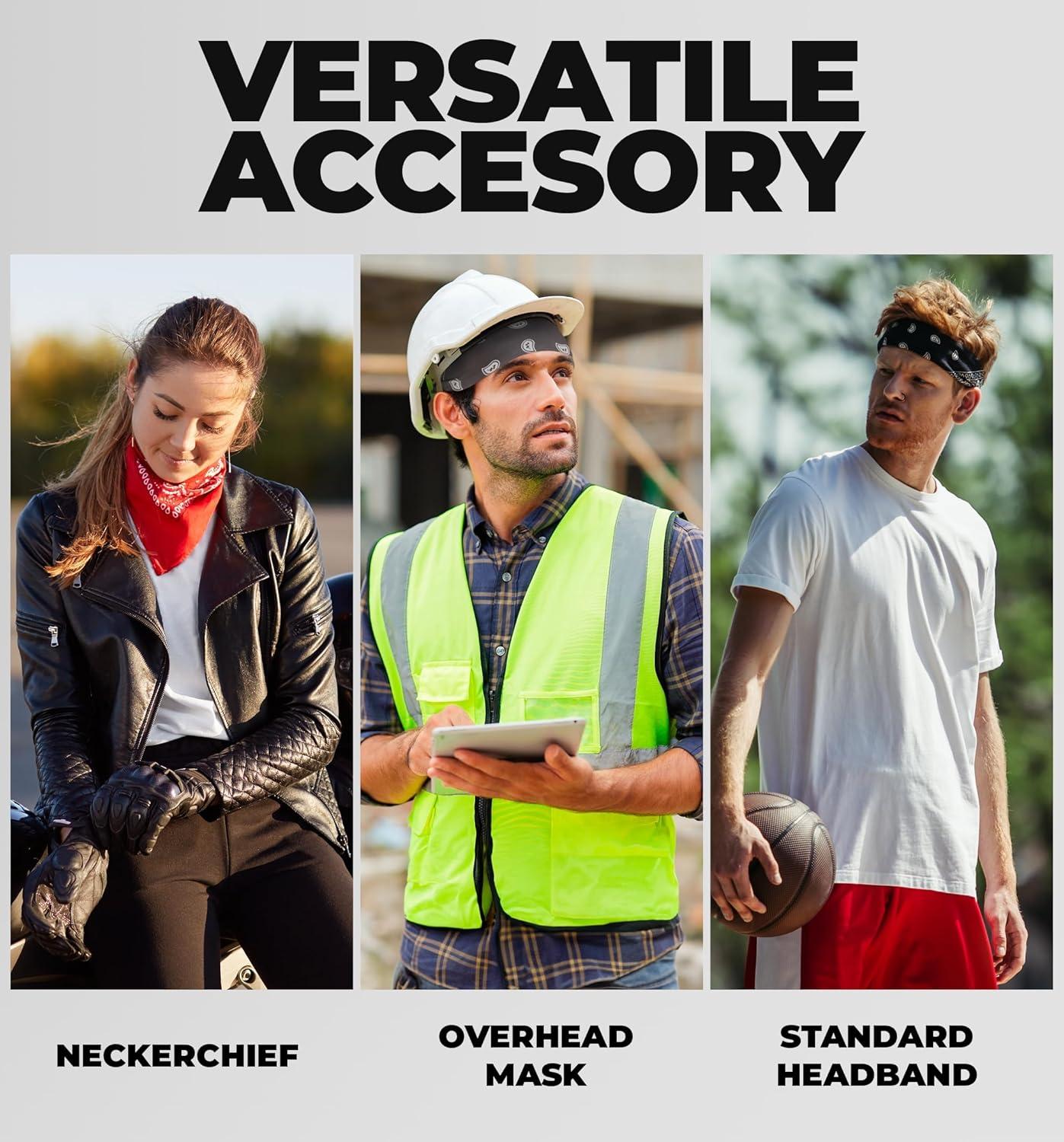 imageTough Headwear Large Bandana Headband  Bandanas for Men ampamp Women  Cowboy Scarf Handkerchief  Paisley Bandana