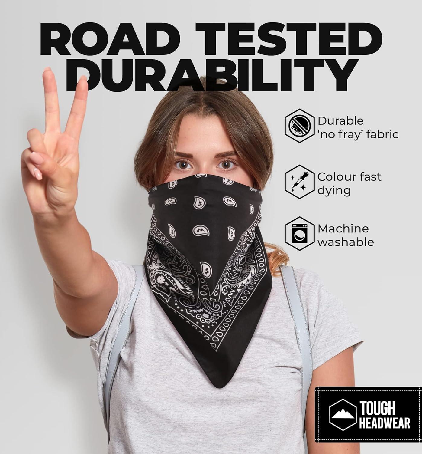 imageTough Headwear Large Bandana Headband  Bandanas for Men ampamp Women  Cowboy Scarf Handkerchief  Paisley Bandana