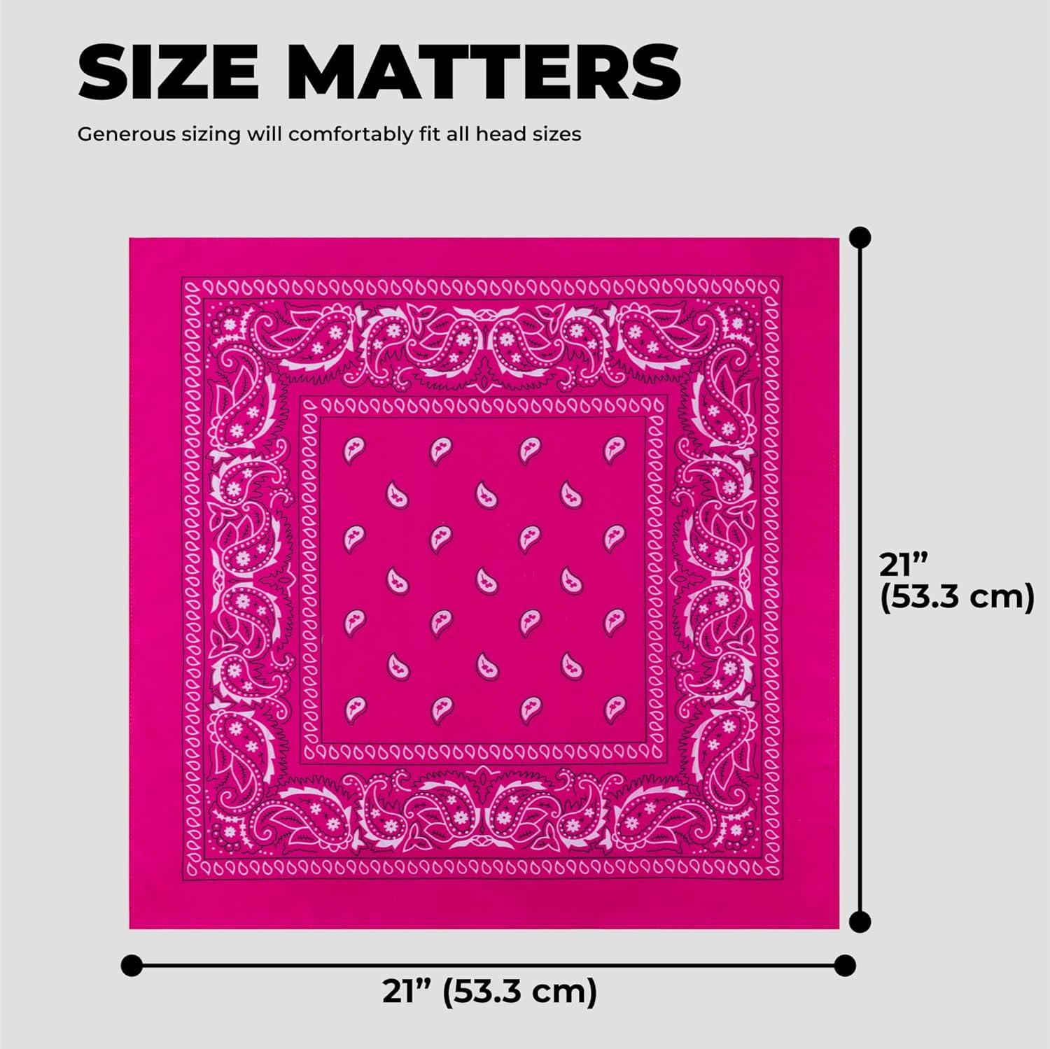 imageTough Headwear Large Bandana Headband  Handkerchief Bandanas for Men ampamp Women  Paisley Bandana Pack  Cowboy ScarfPink