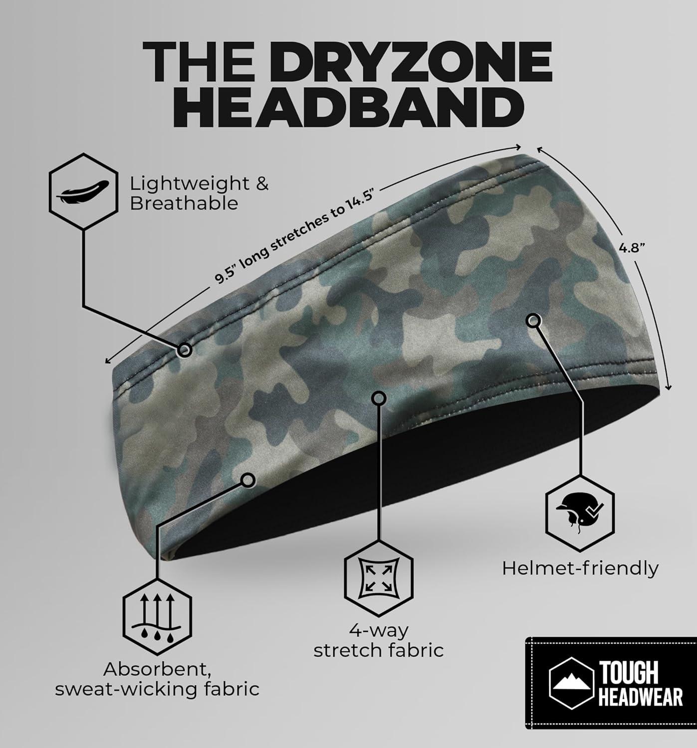 imageTough Headwear Mens Sweat Bands  Athletic Headbands Men Cycling Football Baseball Running Tennis Basketball  High Performance Headbands for MenWomen  One Size Fits Most  Military Camo