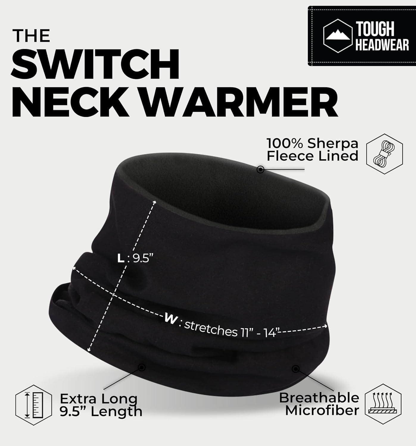 imageTough Headwear Neck Warmer  Ski Neck Warmer Women Men  Warm Scarf  Fleece Gaiter Women  Winter Face Mask for Cold Weather