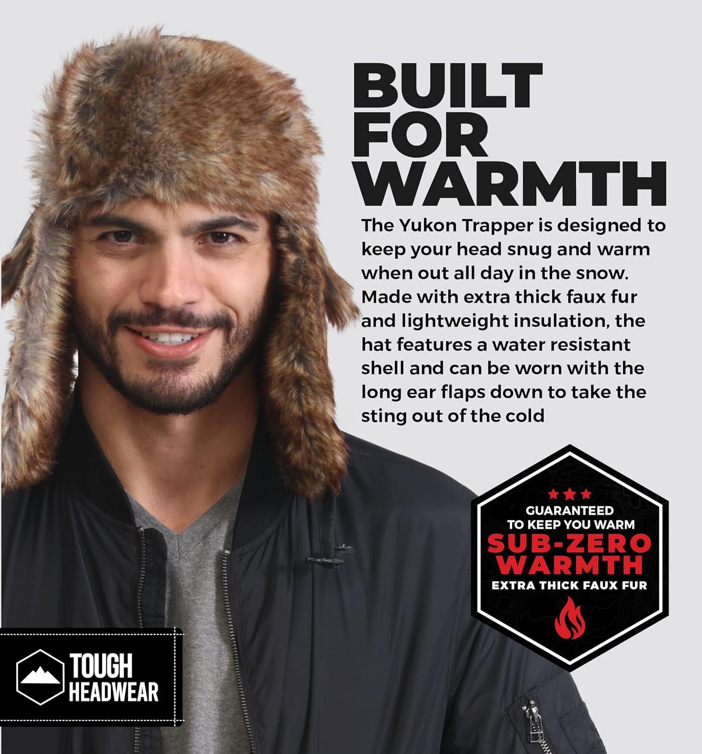 imageTough Headwear Russian Trapper Hat  WaterResistant Ushanka for Men ampamp Women with Chin Strap ampamp Ear FlapsSlate Gray