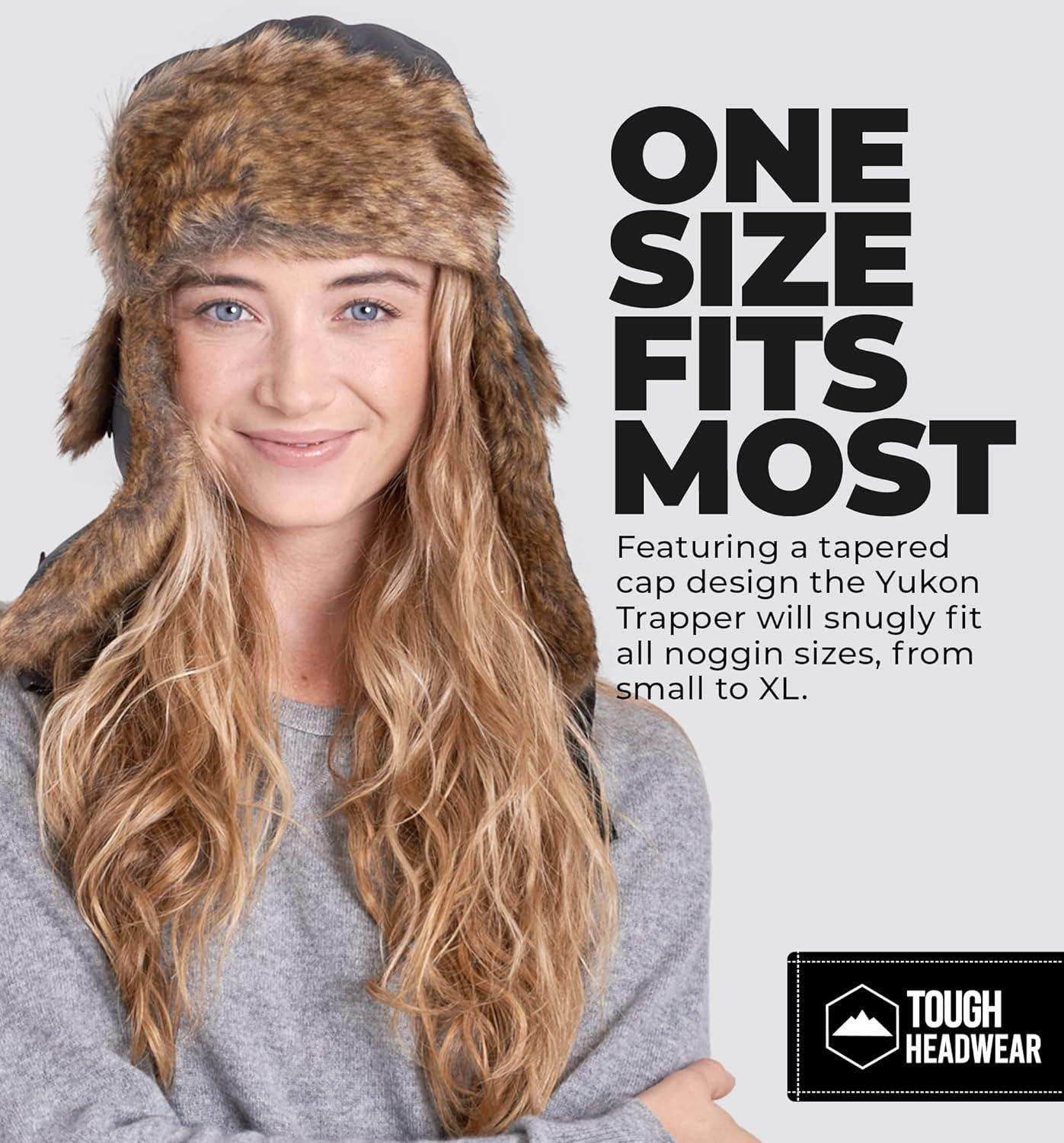 imageTough Headwear Russian Trapper Hat  WaterResistant Ushanka for Men ampamp Women with Chin Strap ampamp Ear FlapsSlate Gray
