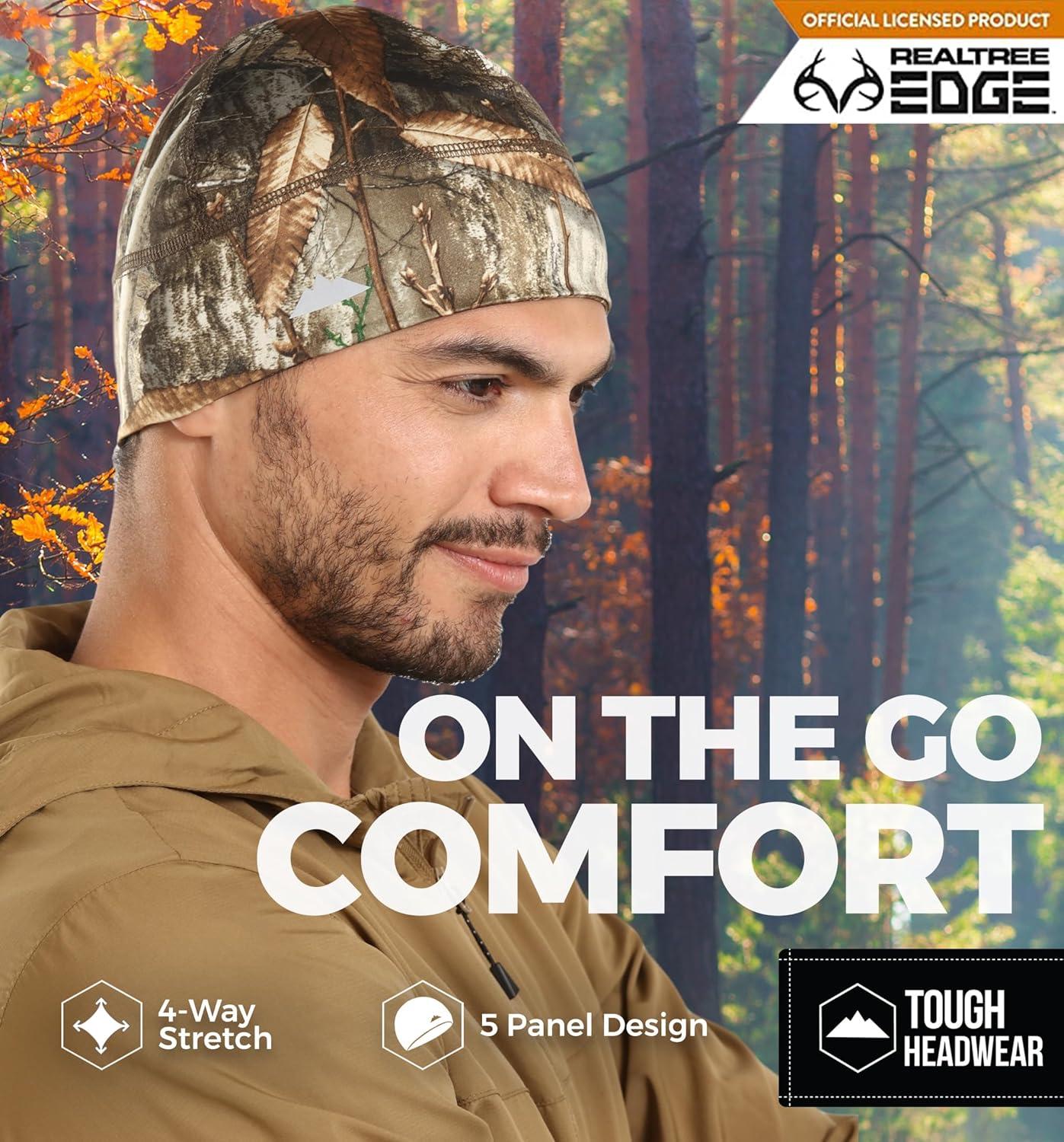 imageTough Headwear Skull Cap for Men  Beanie Hats  Skullcap  Skully Beanie Cap  Cooling Skull Caps for Men Locs Sweat Dreads Running  Sweat Wicking Lightweight Helmet Liner Camo