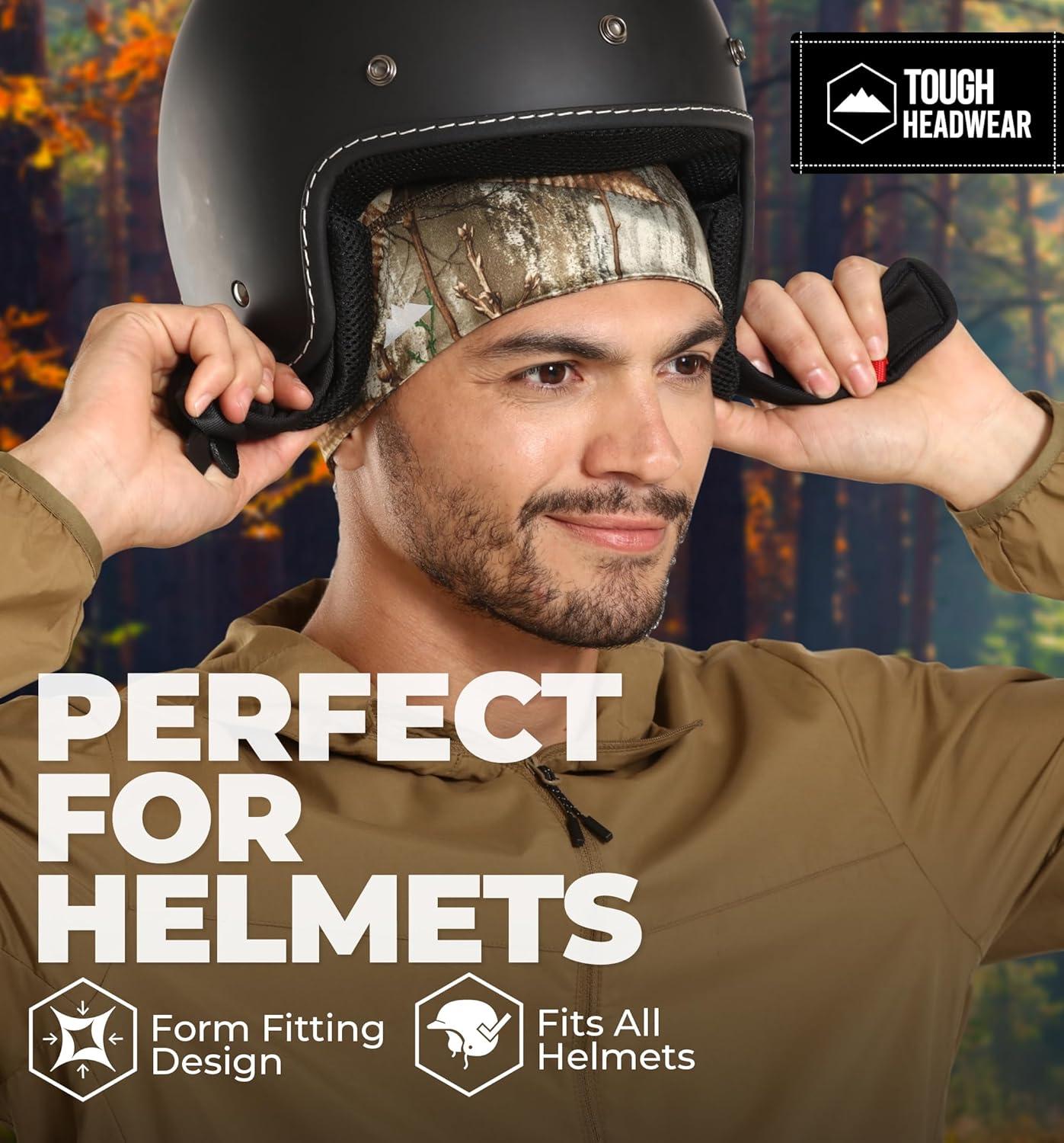 imageTough Headwear Skull Cap for Men  Beanie Hats  Skullcap  Skully Beanie Cap  Cooling Skull Caps for Men Locs Sweat Dreads Running  Sweat Wicking Lightweight Helmet Liner Camo