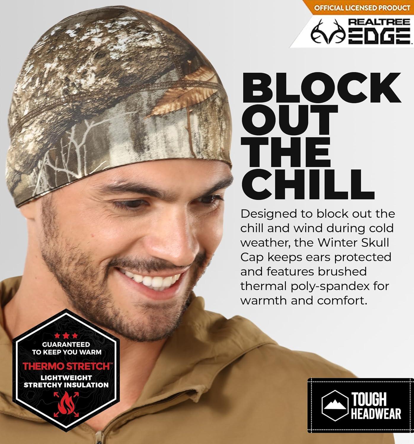 imageTough Headwear Skull Cap for Men  Beanie Hats  Skullcap  Skully Beanie Cap  Cooling Skull Caps for Men Locs Sweat Dreads Running  Sweat Wicking Lightweight Helmet Liner Camo