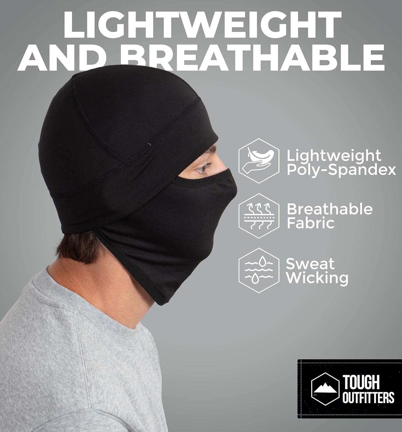 imageTough Headwear Skull Cap for Men  Beanie Hats  Skully Beanie Cap  Cooling Skull Caps for Men Locs Sweat Dreads RunningBlack  Mask