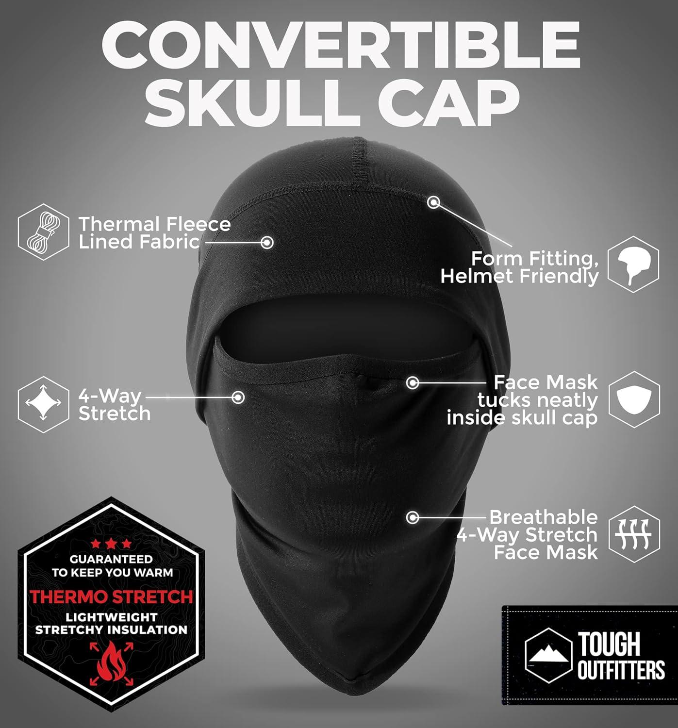 imageTough Headwear Skull Cap for Men  Beanie Hats  Skully Beanie Cap  Cooling Skull Caps for Men Locs Sweat Dreads RunningBlack  Mask