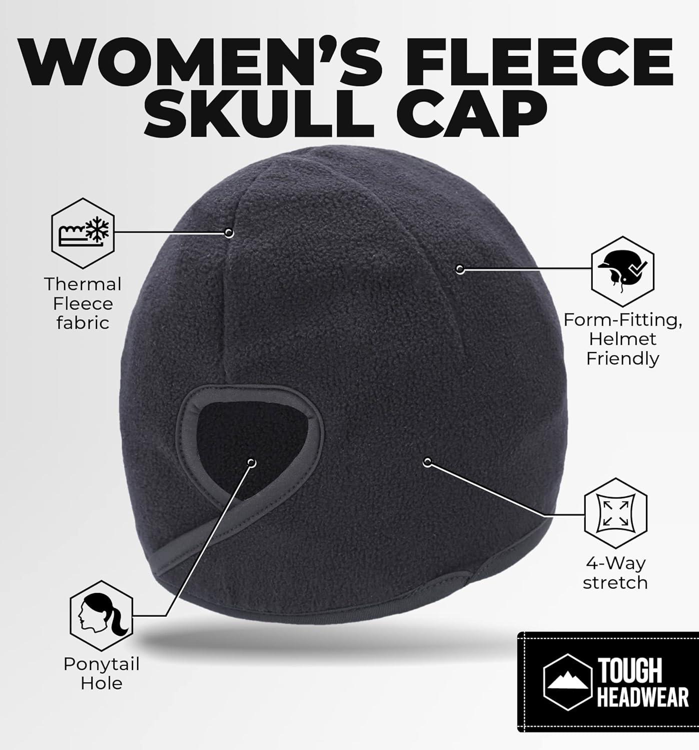 imageTough Headwear Skull Cap for Men  Beanie Hats  Skully Beanie Cap  Cooling Skull Caps for Men Locs Sweat Dreads RunningBlack Ponytail