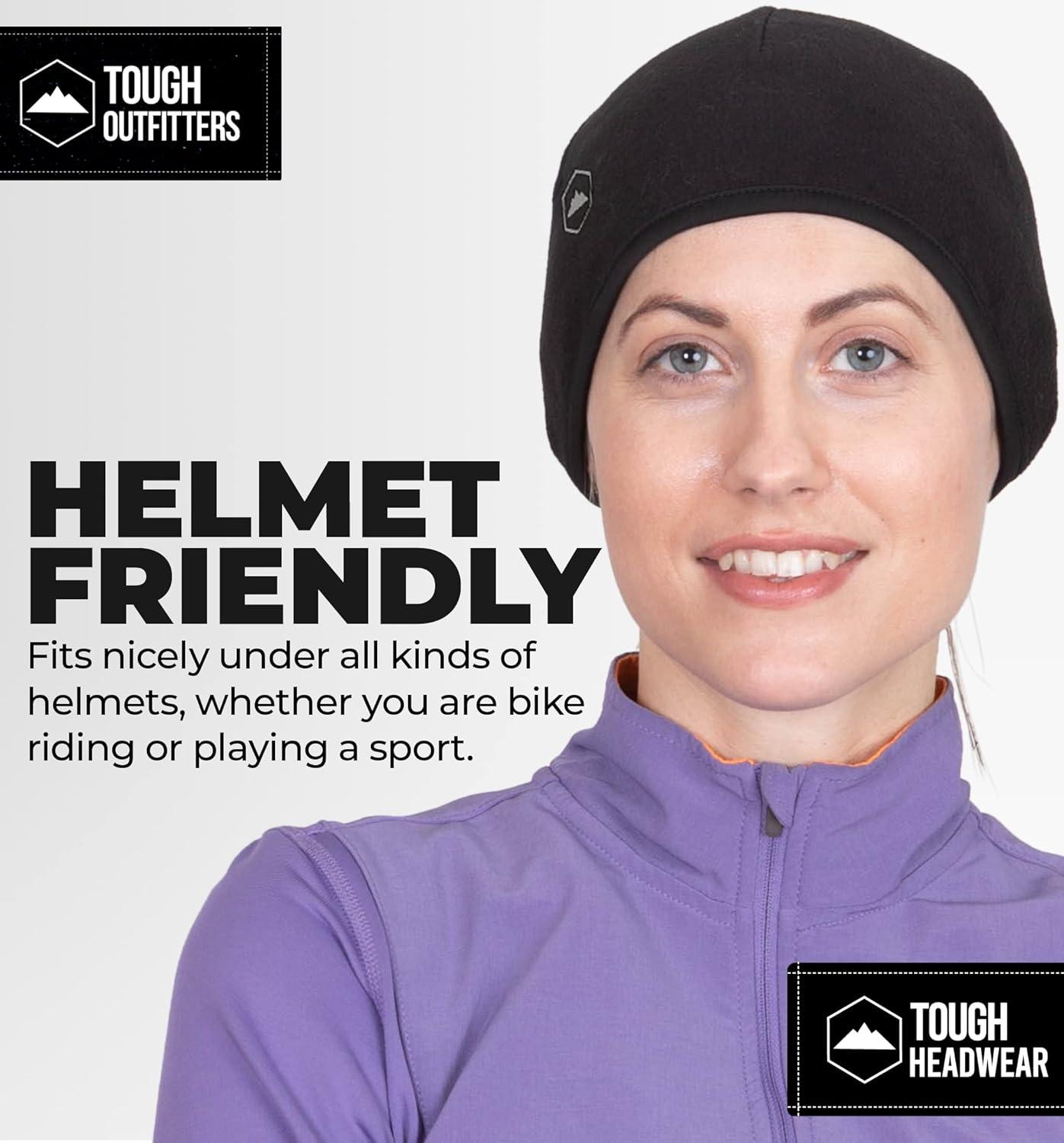 imageTough Headwear Skull Cap for Men  Beanie Hats  Skully Beanie Cap  Cooling Skull Caps for Men Locs Sweat Dreads RunningBlack Ponytail