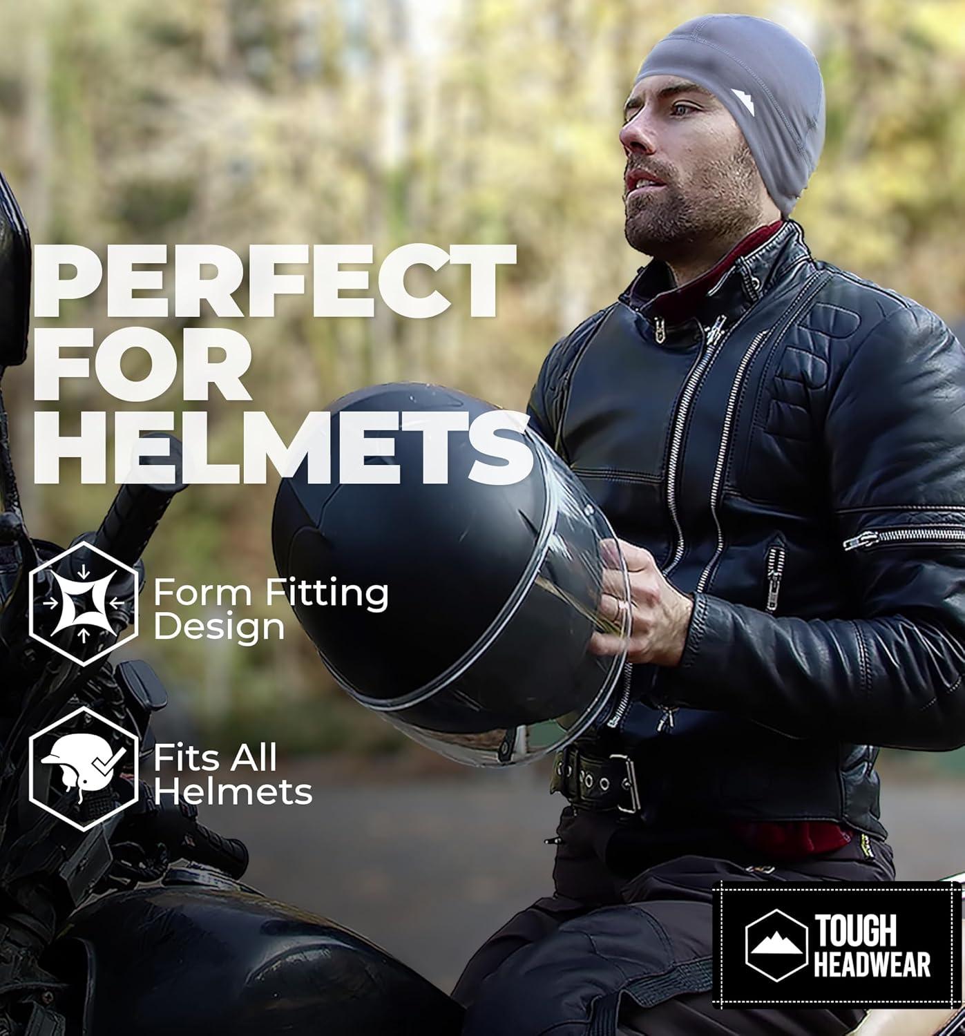 imageTough Headwear Skull Cap for Men  Beanie Hats  Skully Beanie Cap  Cooling Skull Caps for Men Locs Sweat Dreads RunningDark Gray