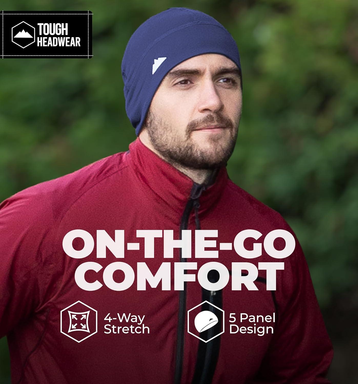 imageTough Headwear Skull Cap for Men  Beanie Hats  Skully Beanie Cap  Cooling Skull Caps for Men Locs Sweat Dreads RunningNavy Blue