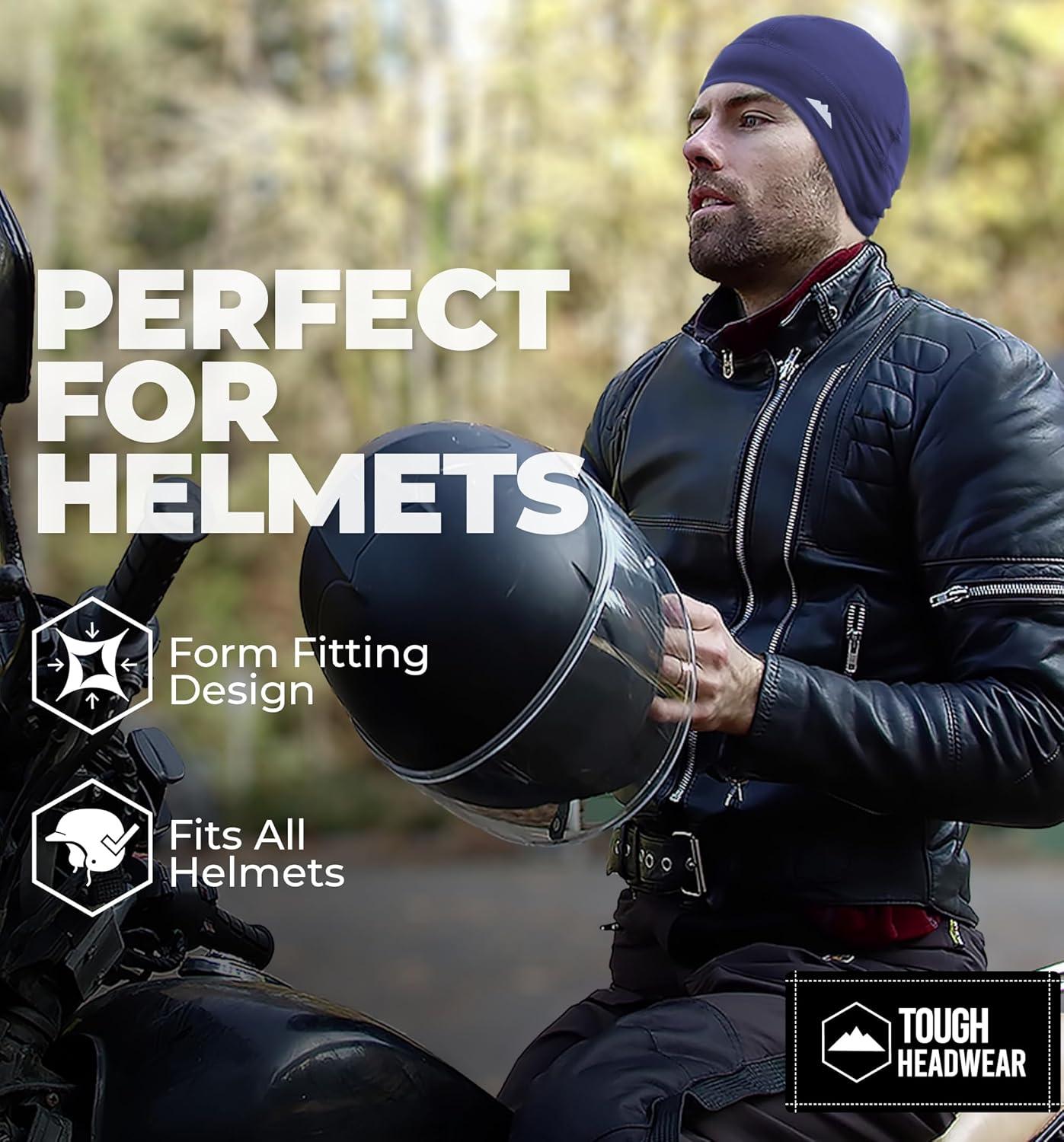 imageTough Headwear Skull Cap for Men  Beanie Hats  Skully Beanie Cap  Cooling Skull Caps for Men Locs Sweat Dreads RunningNavy Blue