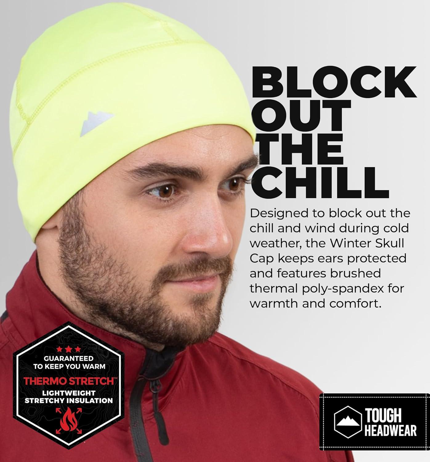 imageTough Headwear Skull Cap for Men  Beanie Hats  Skully Beanie Cap  Cooling Skull Caps for Men Locs Sweat Dreads RunningYellow