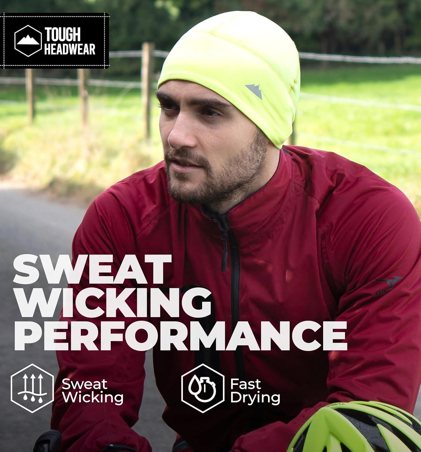 imageTough Headwear Skull Cap for Men  Beanie Hats  Skully Beanie Cap  Cooling Skull Caps for Men Locs Sweat Dreads RunningYellow