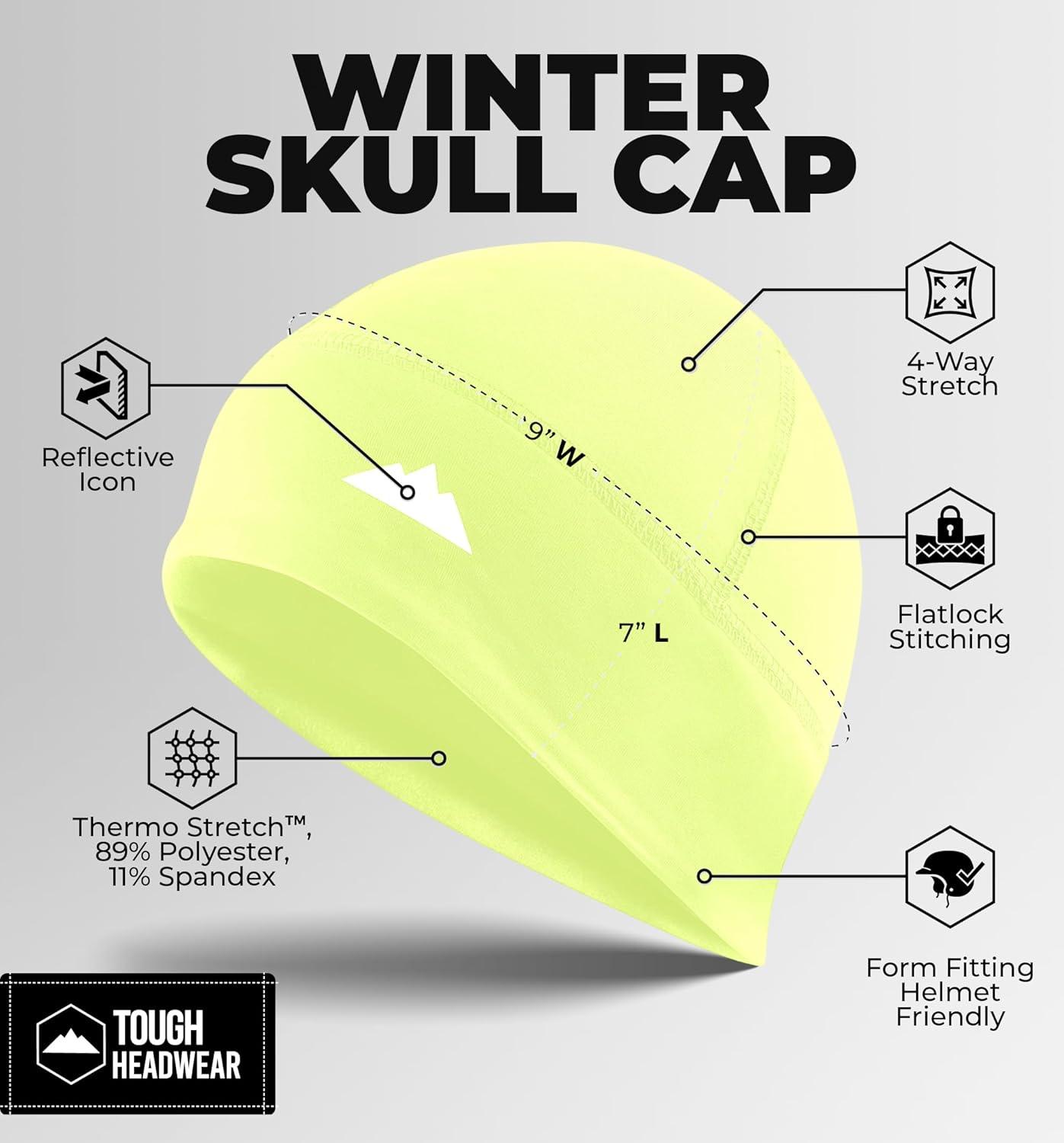 imageTough Headwear Skull Cap for Men  Beanie Hats  Skully Beanie Cap  Cooling Skull Caps for Men Locs Sweat Dreads RunningYellow