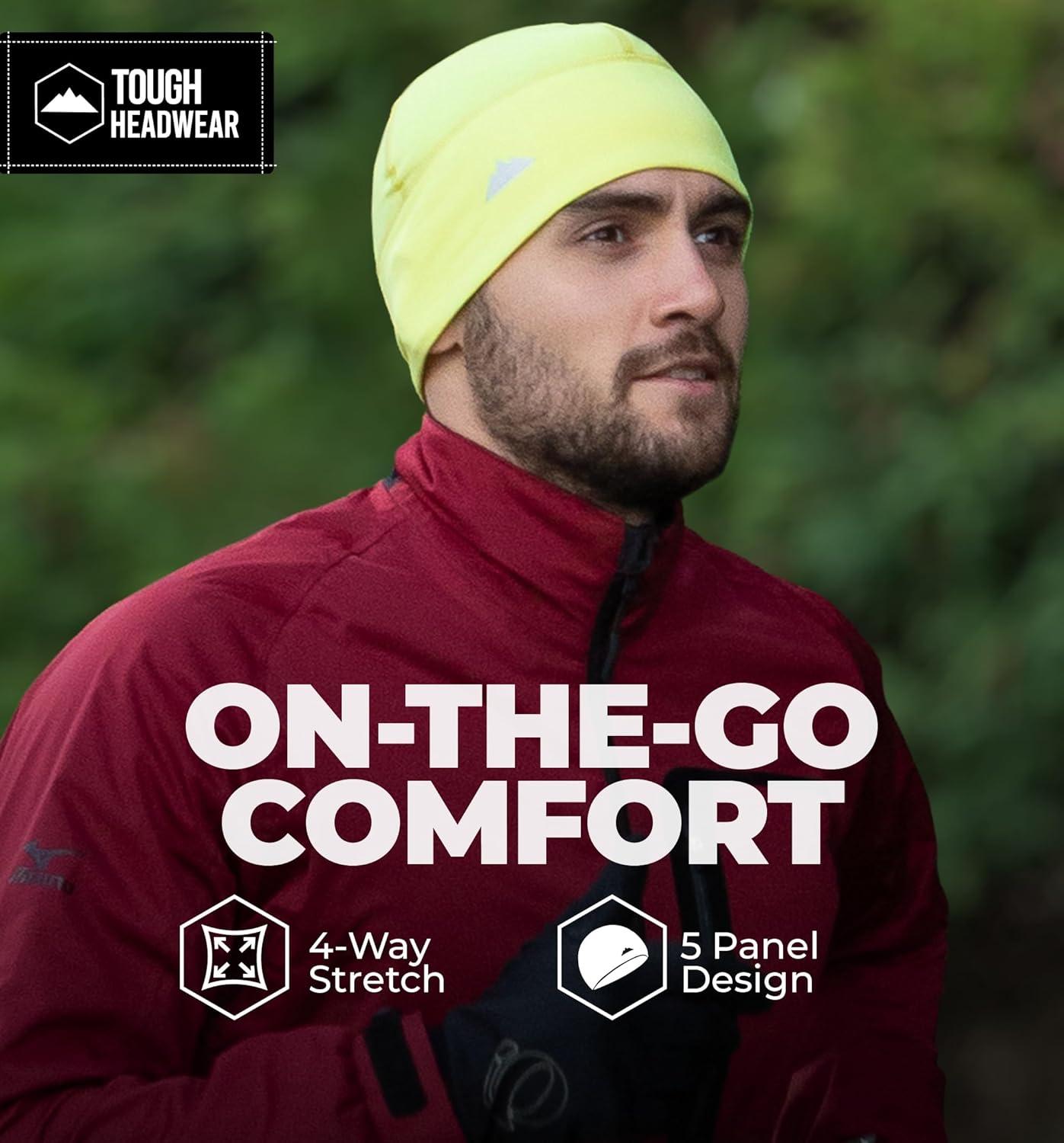 imageTough Headwear Skull Cap for Men  Beanie Hats  Skully Beanie Cap  Cooling Skull Caps for Men Locs Sweat Dreads RunningYellow