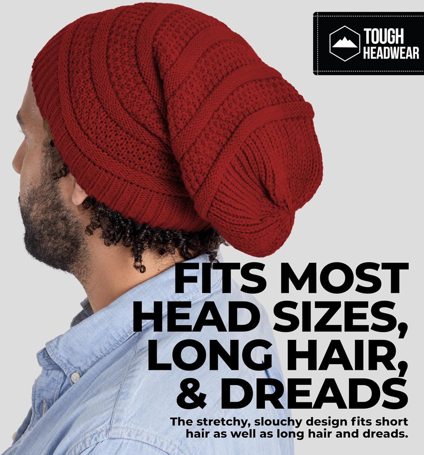 imageTough Headwear Slouchy Beanie Hats for Women Oversized Mens Beanie Hat Knitted Beanie Running Gear for MenWomens Fall HatMaroon