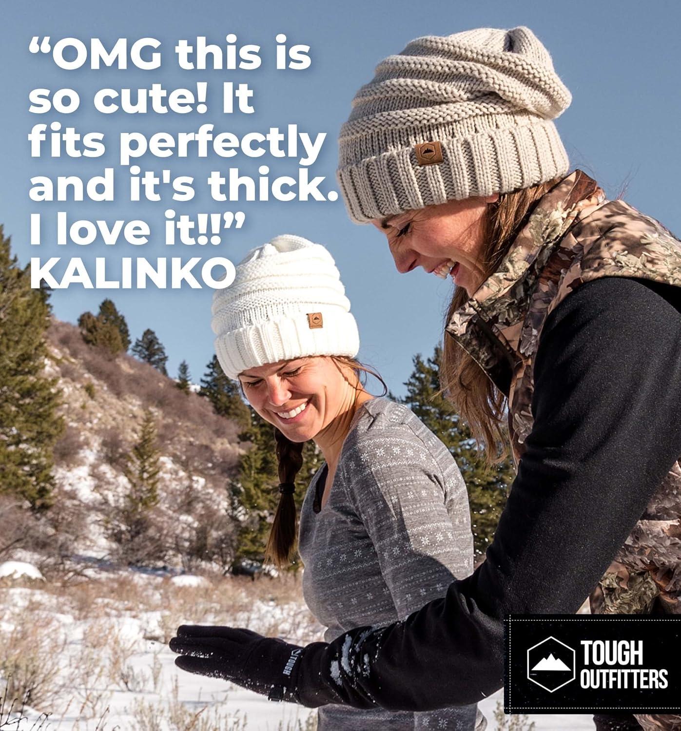 imageTough Headwear Slouchy Beanie Winter Hat for Women  Slouch Oversized Cable Knit Hats  Cold Weather Warm Chunky Knitted Cap