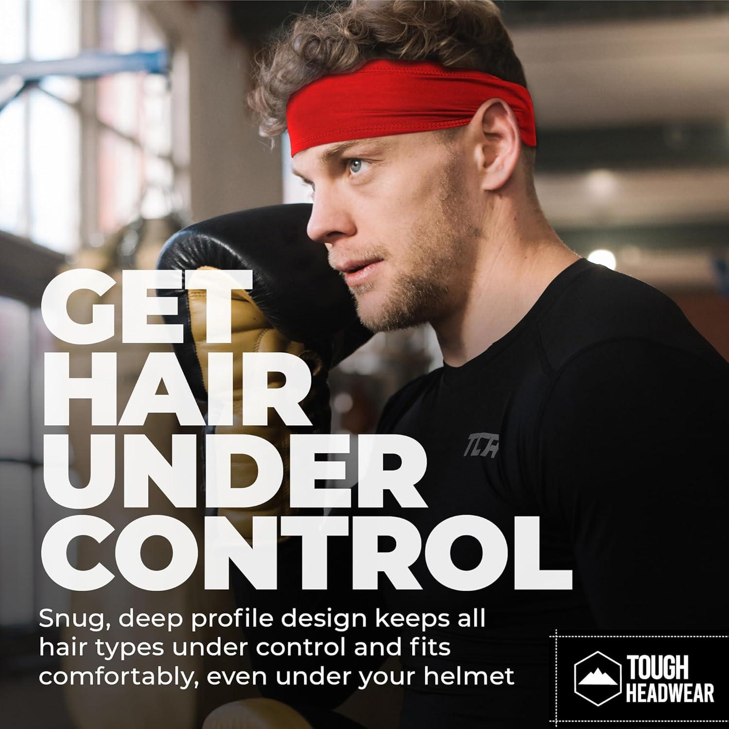 imageTough Headwear Sport Headbands for Men  Workout Headbands for Women  Running Headband Tennis Athletic SweatbandBWLGRDY  5