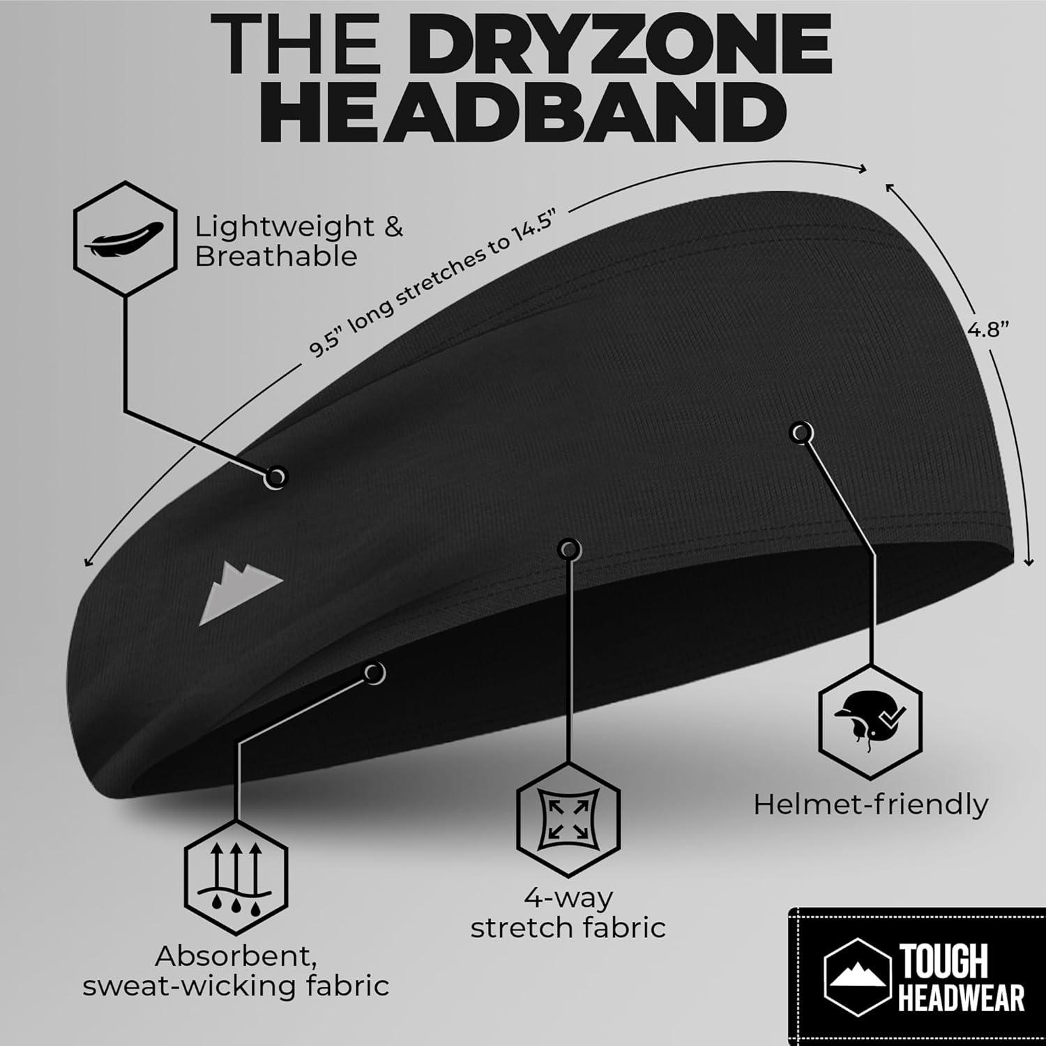 imageTough Headwear Sport Headbands for Men  Workout Headbands for Women  Running Headband Tennis Athletic SweatbandBWLGRDY  5