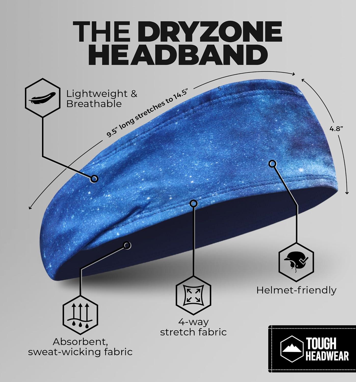 imageTough Headwear Sport Headbands for Men  Workout Headbands for Women  Running Headband Tennis Athletic SweatbandGalaxy