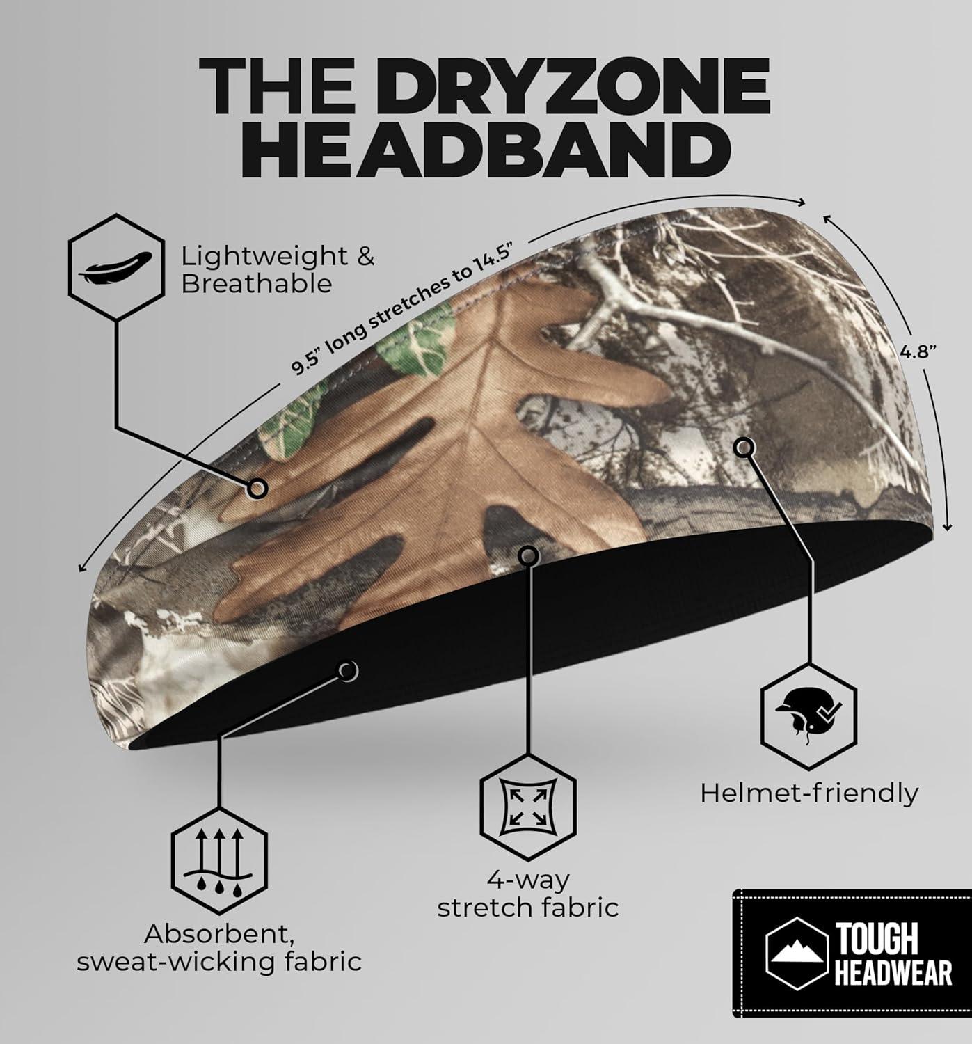 imageTough Headwear Sport Headbands for Men  Workout Headbands for Women  Running Headband Tennis Athletic SweatbandRealtree EDGE