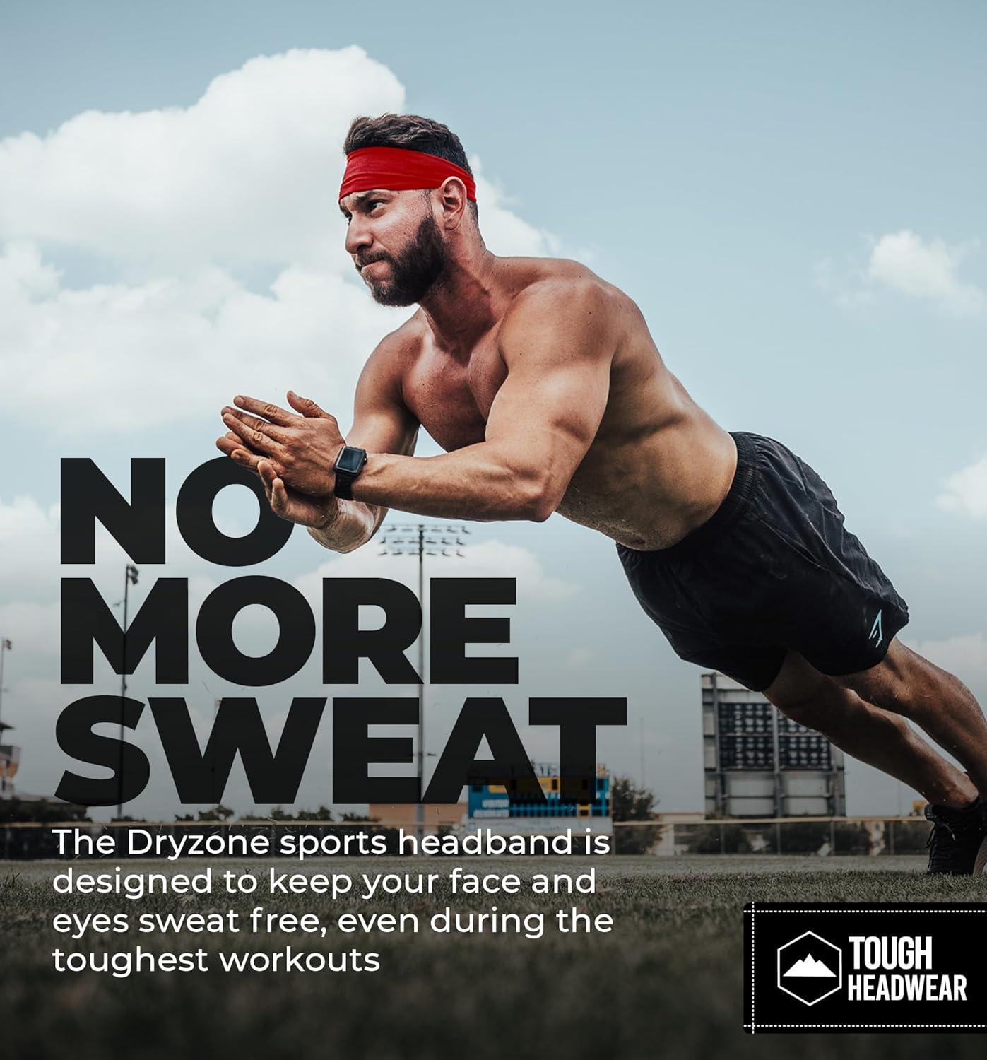 imageTough Headwear Sport Headbands for Men  Workout Headbands for Women  Running Headband Tennis Athletic SweatbandRed