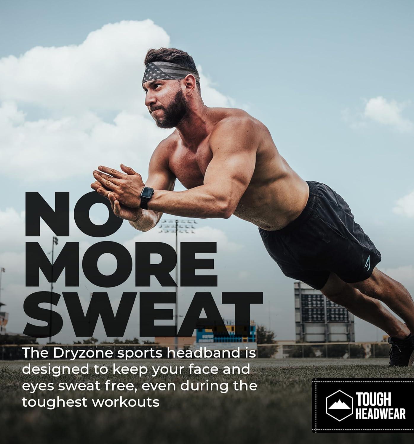 imageTough Headwear Sport Headbands for Men  Workout Headbands for Women  Running Headband Tennis Athletic Sweatbandgray