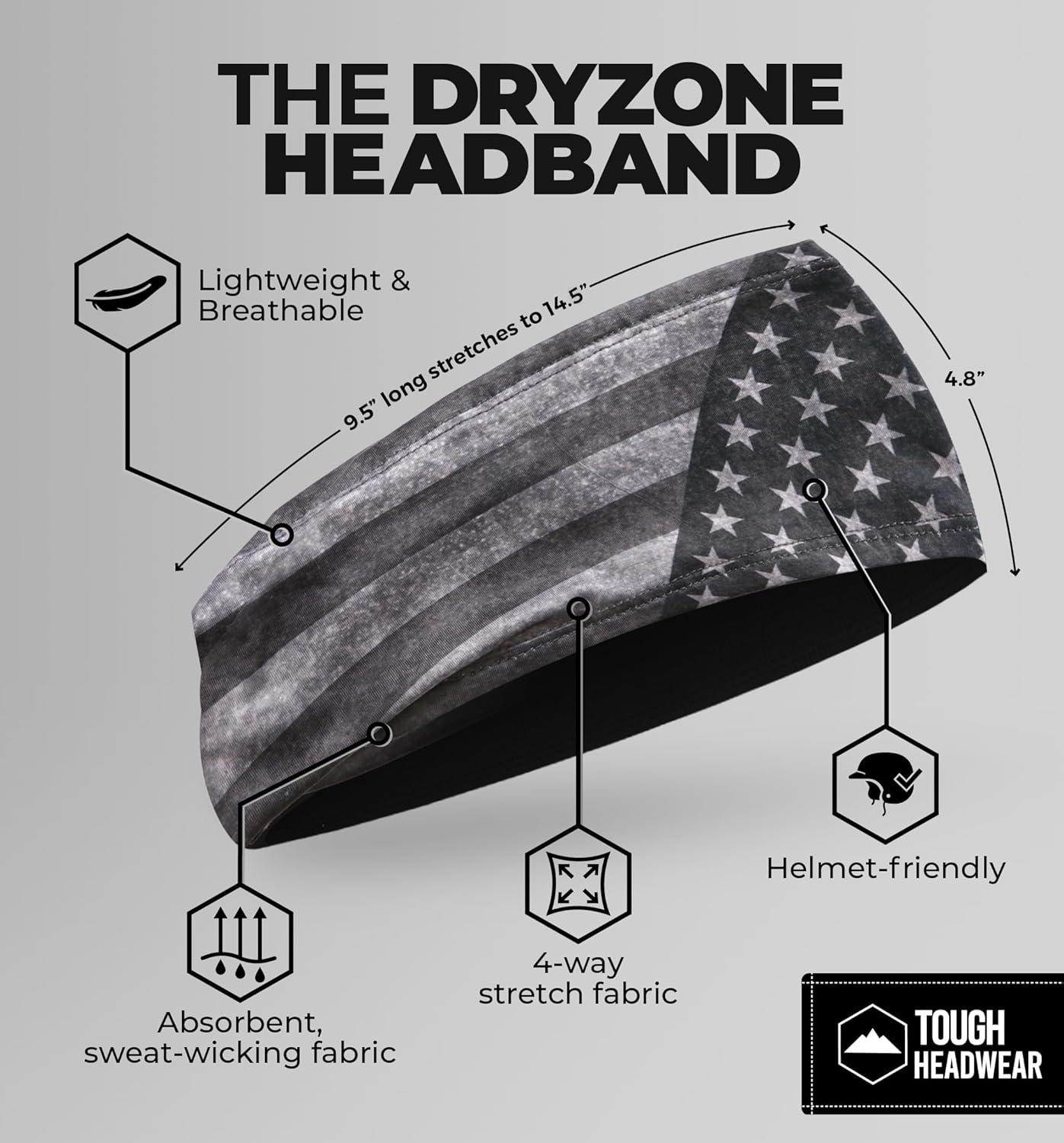 imageTough Headwear Sport Headbands for Men  Workout Headbands for Women  Running Headband Tennis Athletic Sweatbandgray