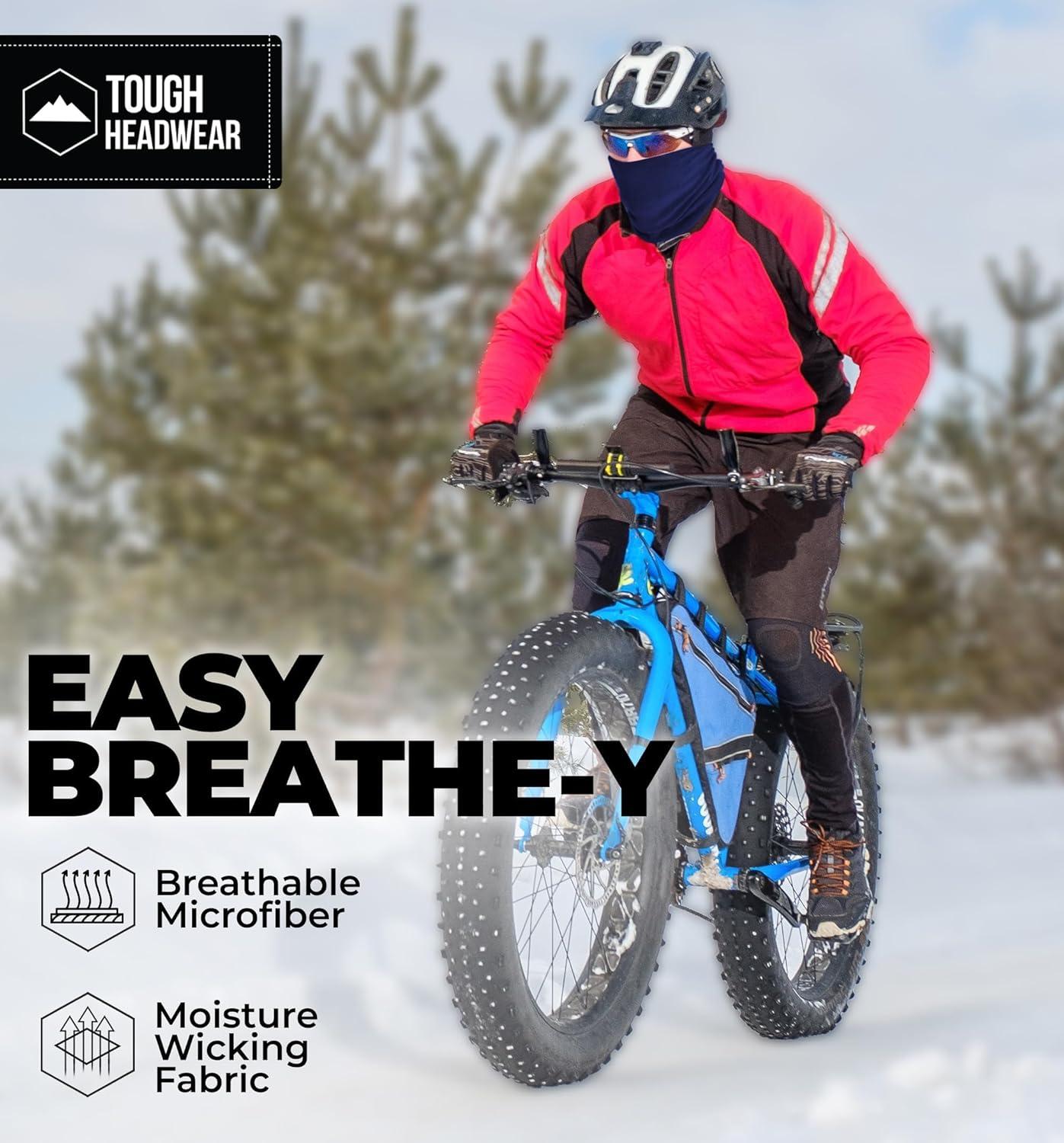 imageTough Headwear Swtich Winter Neck Gaiters For Men ampamp Women Fleece Neck Gaiter Fleece Neck Warmer Ski Gaiter  ReversibleOcean Blue