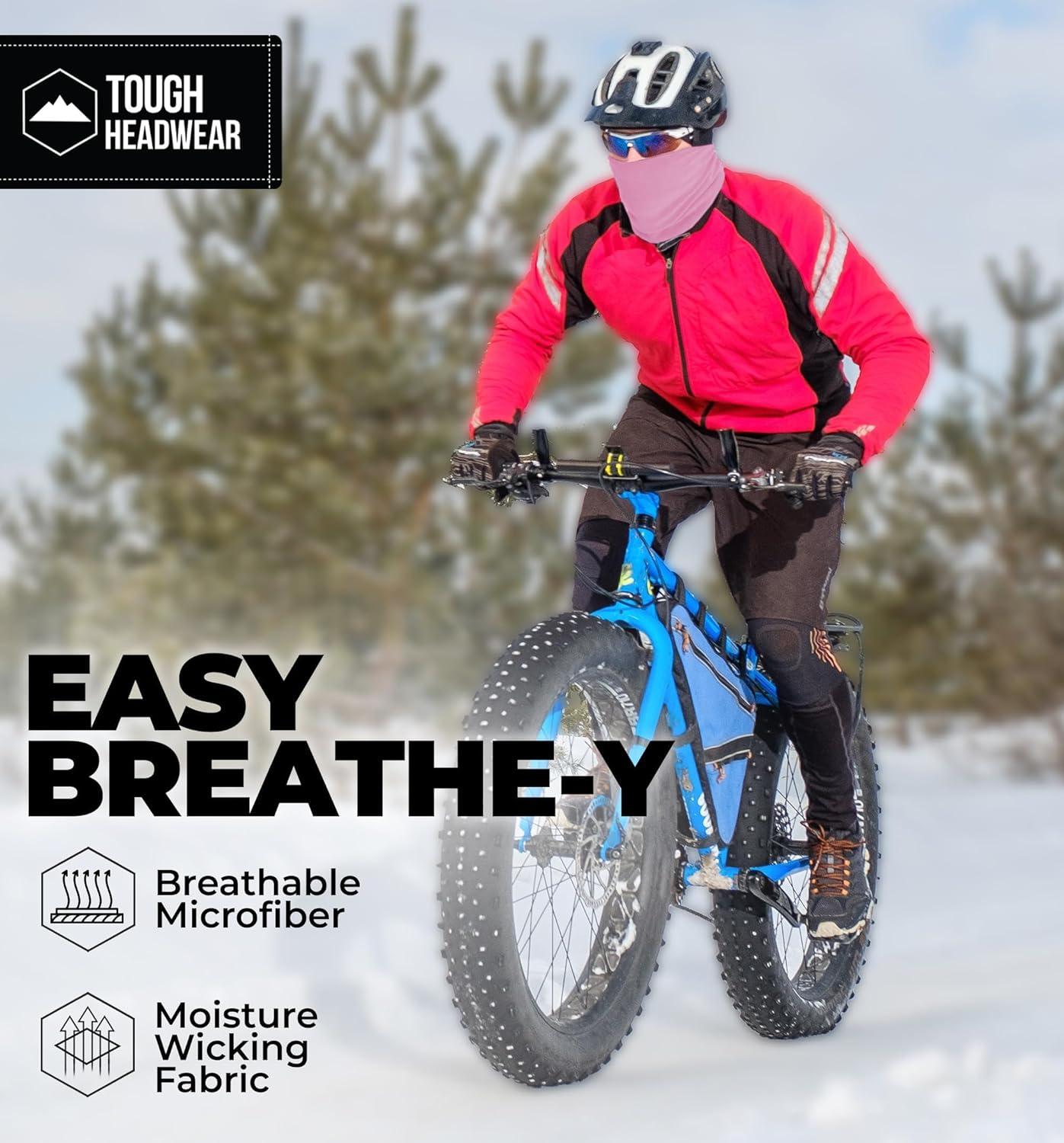 imageTough Headwear Swtich Winter Neck Gaiters For Men ampamp Women Fleece Neck Gaiter Fleece Neck Warmer Ski Gaiter  ReversiblePink