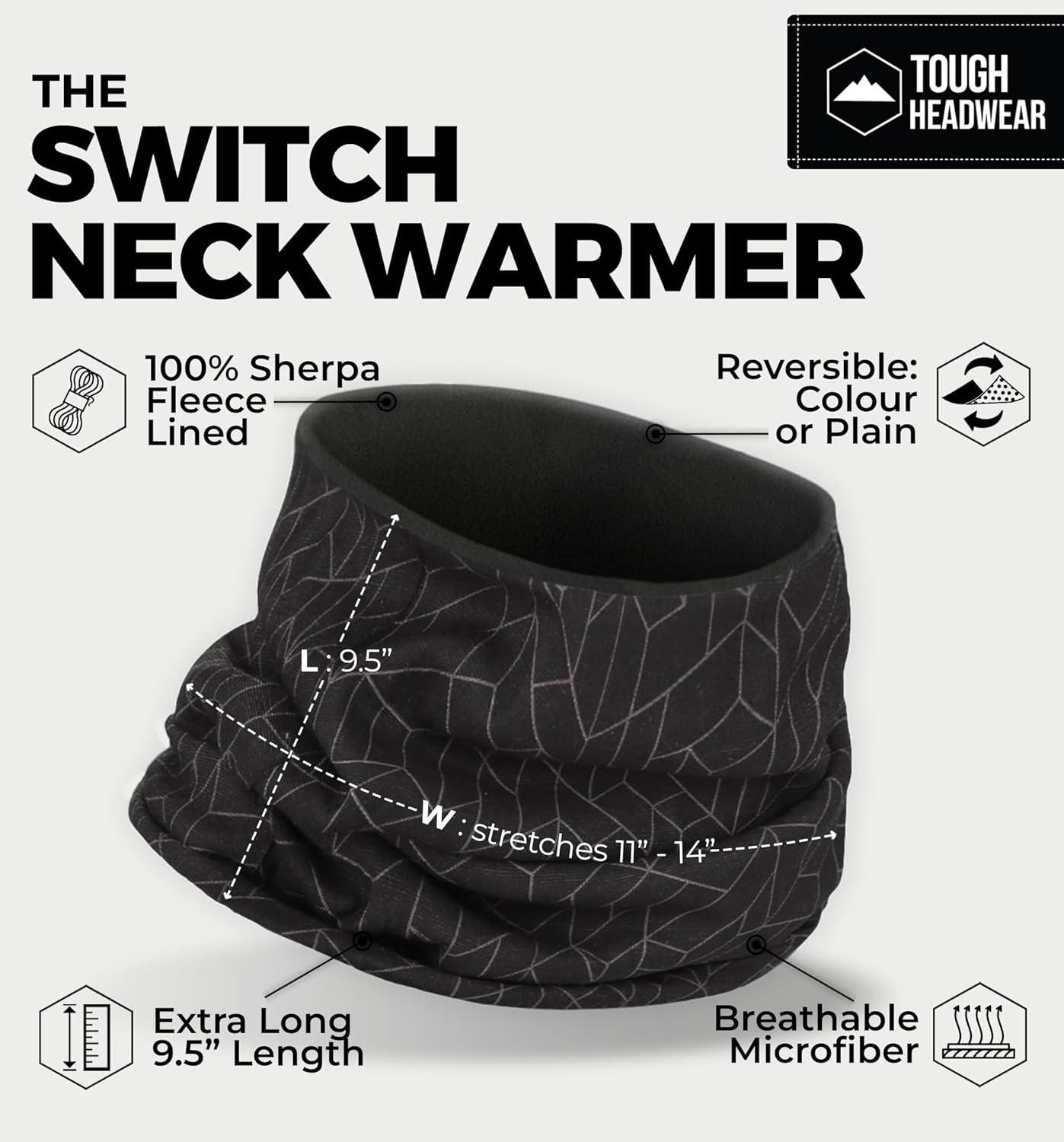 imageTough Headwear Swtich Winter Neck Gaiters For Men ampamp Women Fleece Neck Gaiter Fleece Neck Warmer Ski Gaiter  ReversibleTactical  Trance