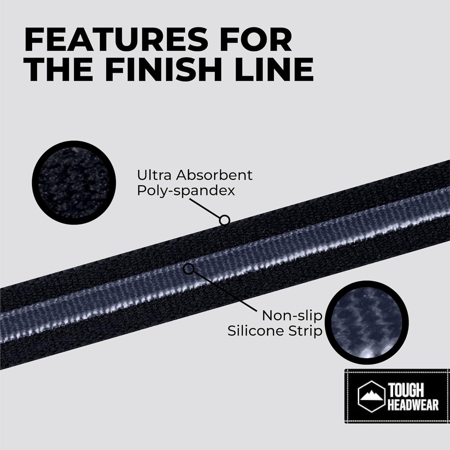 imageTough Headwear Thin Elastic Headbands for Men  Sports Hair Head Band for Women ampamp Men  Non Slip Mens Workout Headband  Running or Soccer Headband  6Packpink