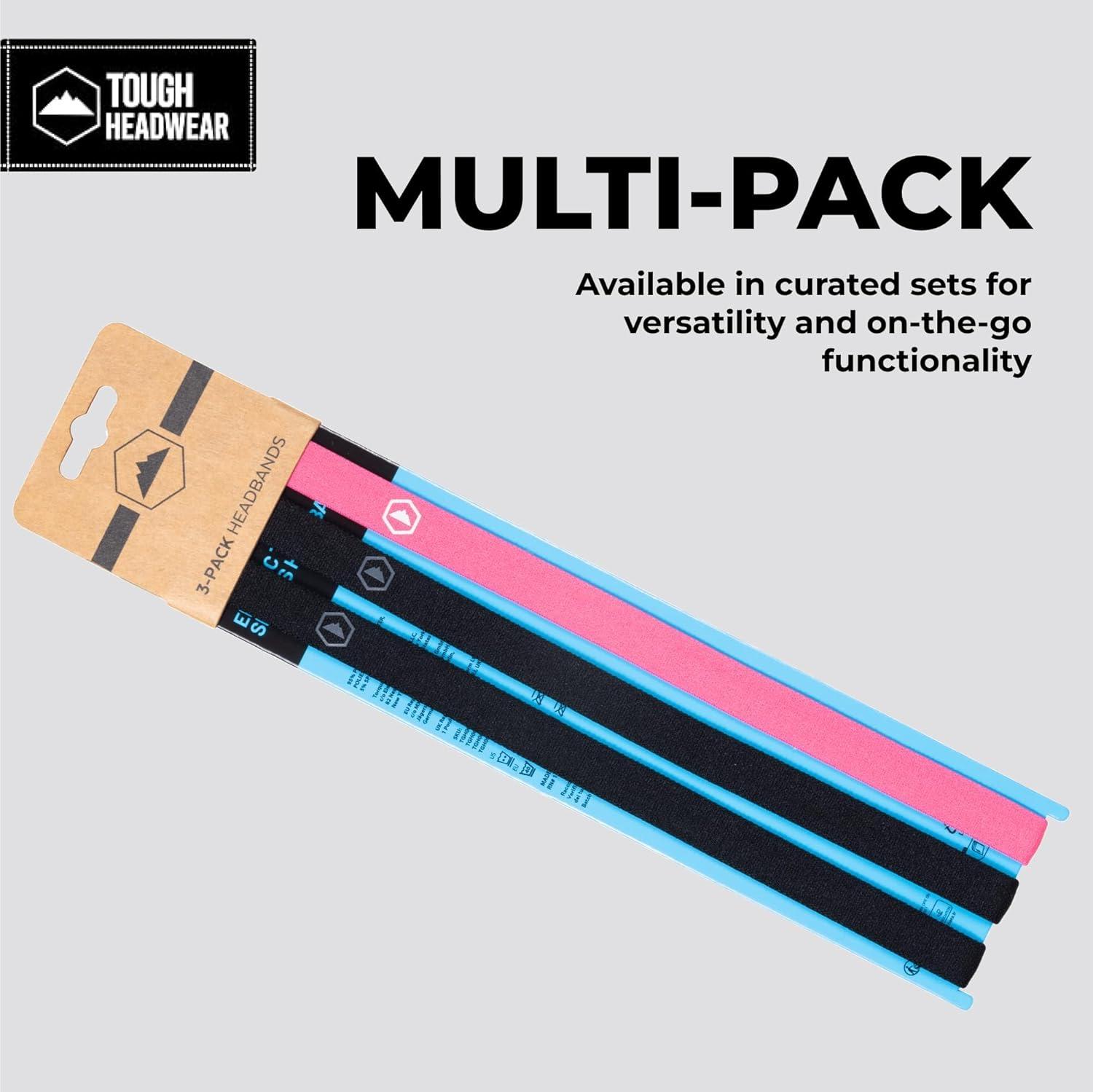 imageTough Headwear Thin Elastic Headbands for Men  Sports Hair Head Band for Women ampamp Men  Non Slip Mens Workout Headband  Running or Soccer Headband  6Packpink