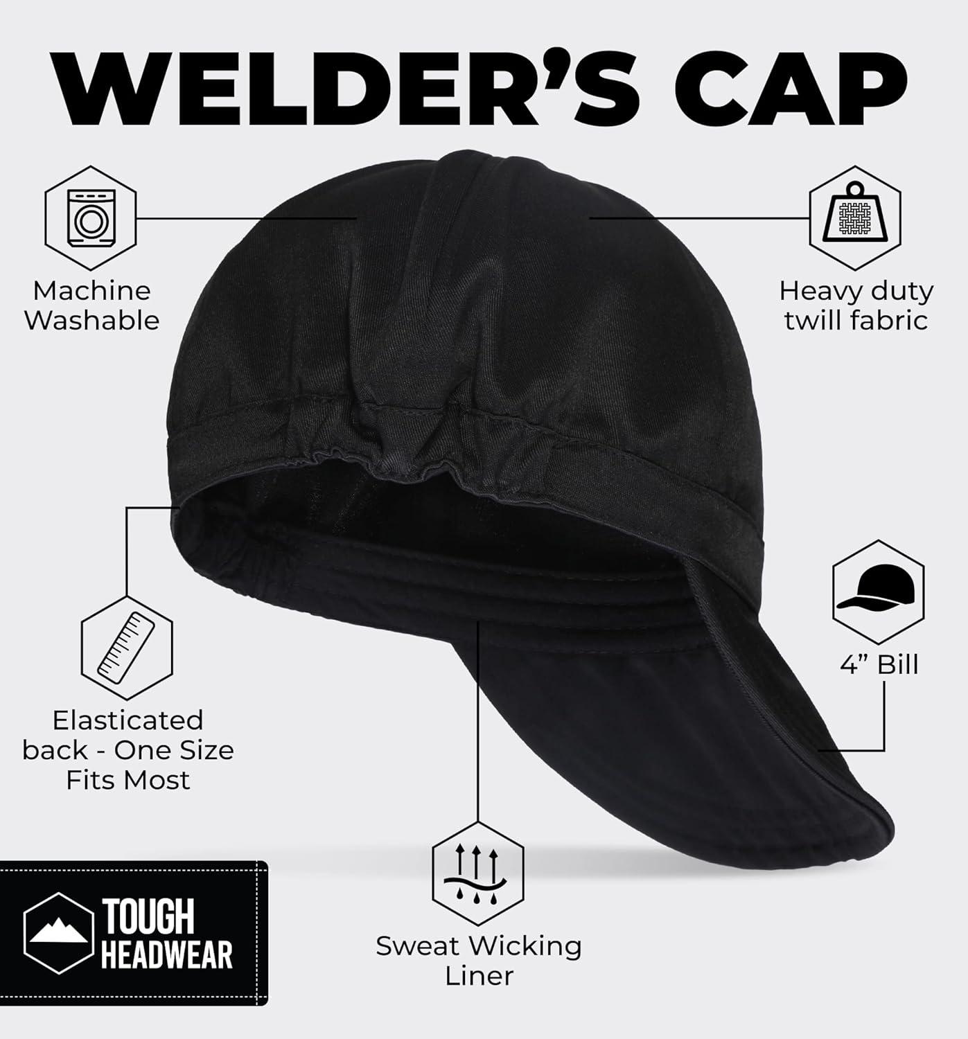 imageTough Headwear Welding Cap  Durable Welding Caps for Men Welders Cap Welding Beanie Welding Hats for Men  Weld Caps