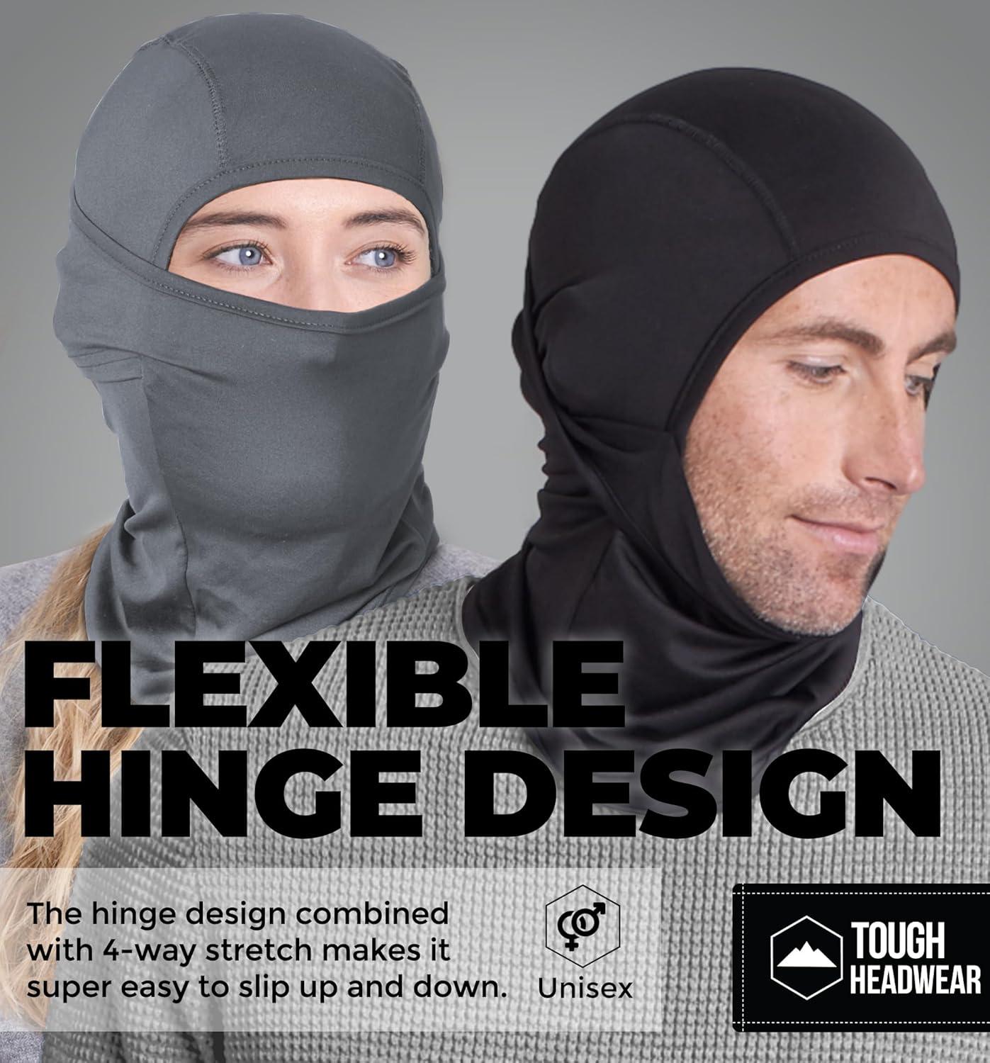 imageTough Headwear Winter Balaclava  Ski Mask for Men ampamp Women  Face Mask in Cold Weather  Mens Snowboard Gear SkiMask for MenBlack  Gray