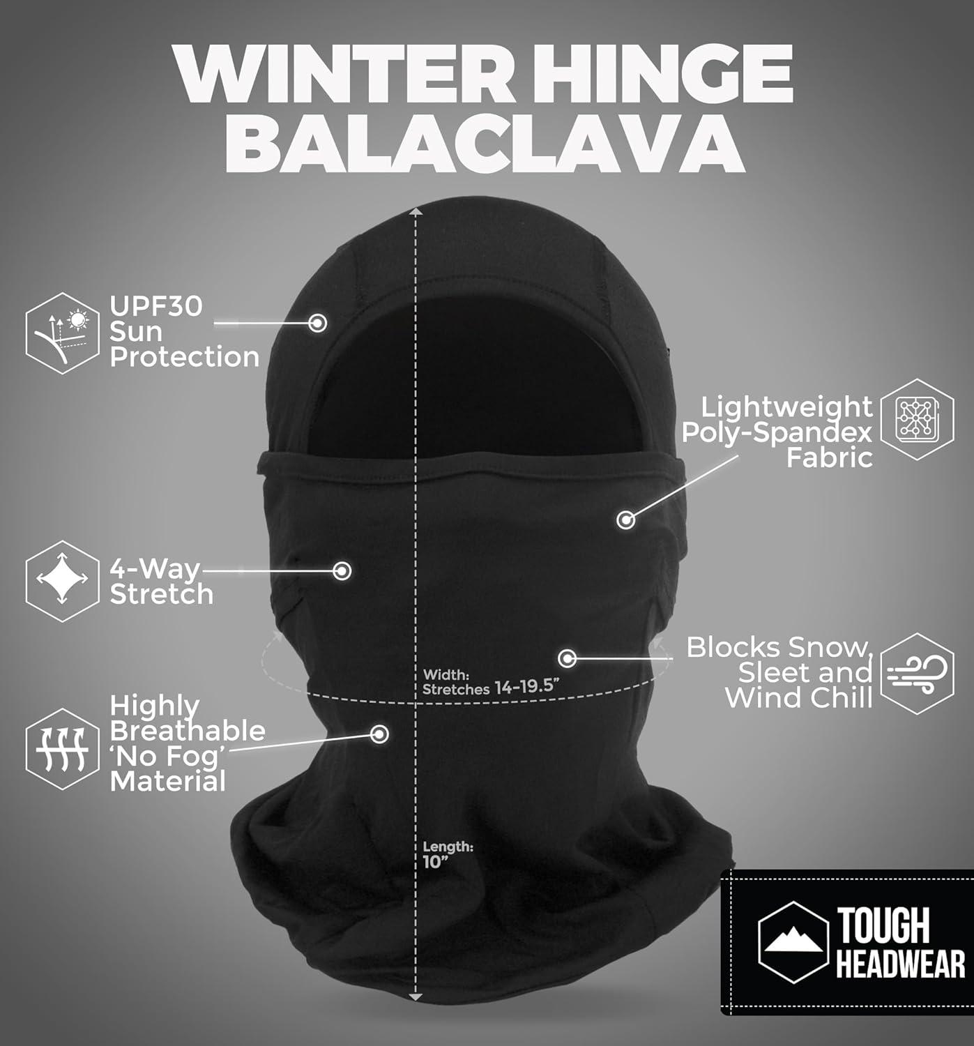 imageTough Headwear Winter Balaclava  Ski Mask for Men ampamp Women  Face Mask in Cold Weather  Mens Snowboard Gear SkiMask for MenBlack  Gray