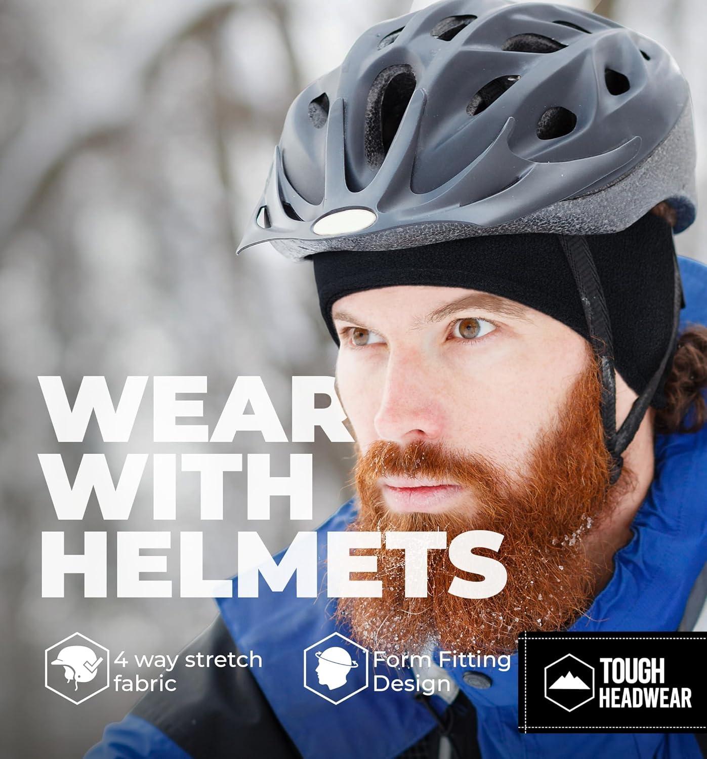 imageTough Headwear Winter Headbands for Women  Ear Warmers  Ear Muffs for Winter  Fleece Headband for Men ampamp Women for Cold WeatherBlack