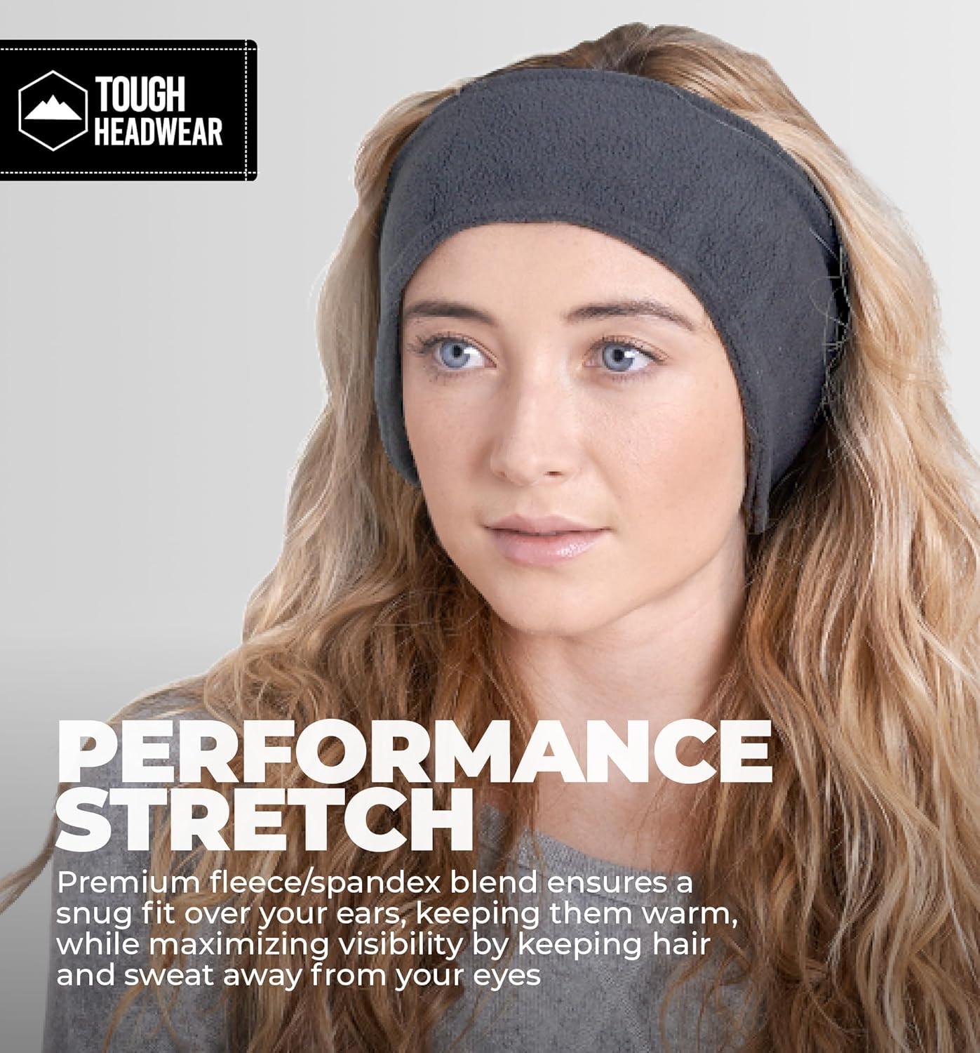 imageTough Headwear Winter Headbands for Women  Ear Warmers  Ear Muffs for Winter  Fleece Headband for Men ampamp Women for Cold WeatherCharcoal Gray