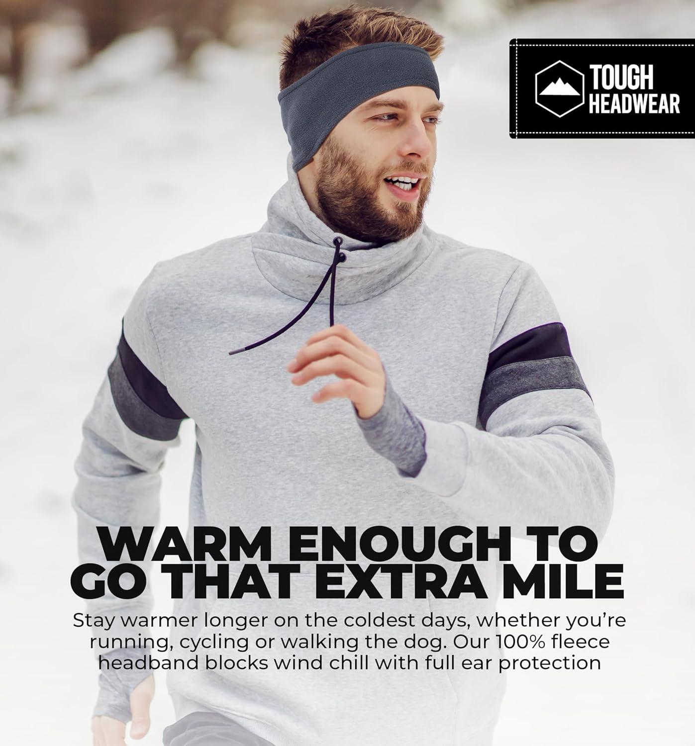 imageTough Headwear Winter Headbands for Women  Ear Warmers  Ear Muffs for Winter  Fleece Headband for Men ampamp Women for Cold WeatherCharcoal Gray