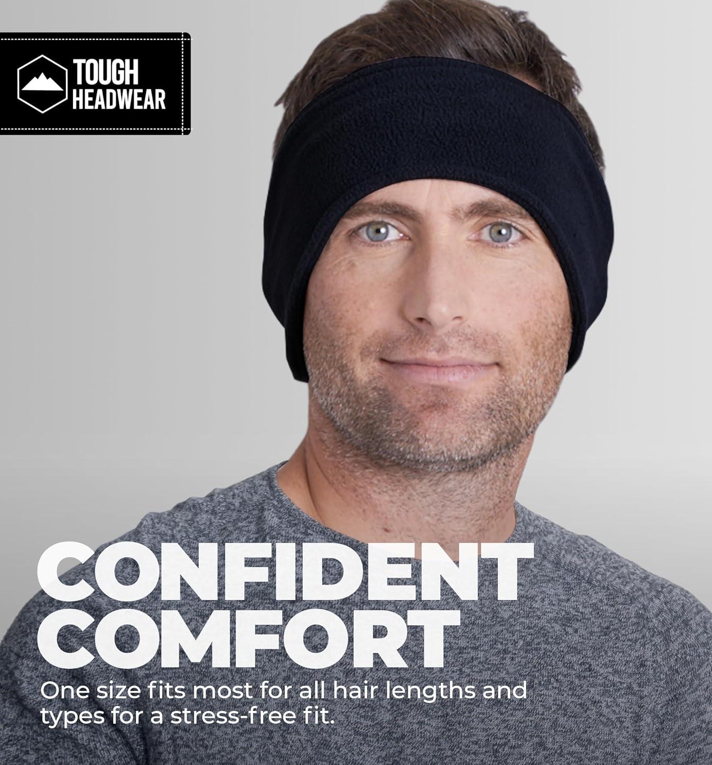 imageTough Headwear Winter Headbands for Women  Ear Warmers  Ear Muffs for Winter  Fleece Headband for Men ampamp Women for Cold WeatherReflective Black