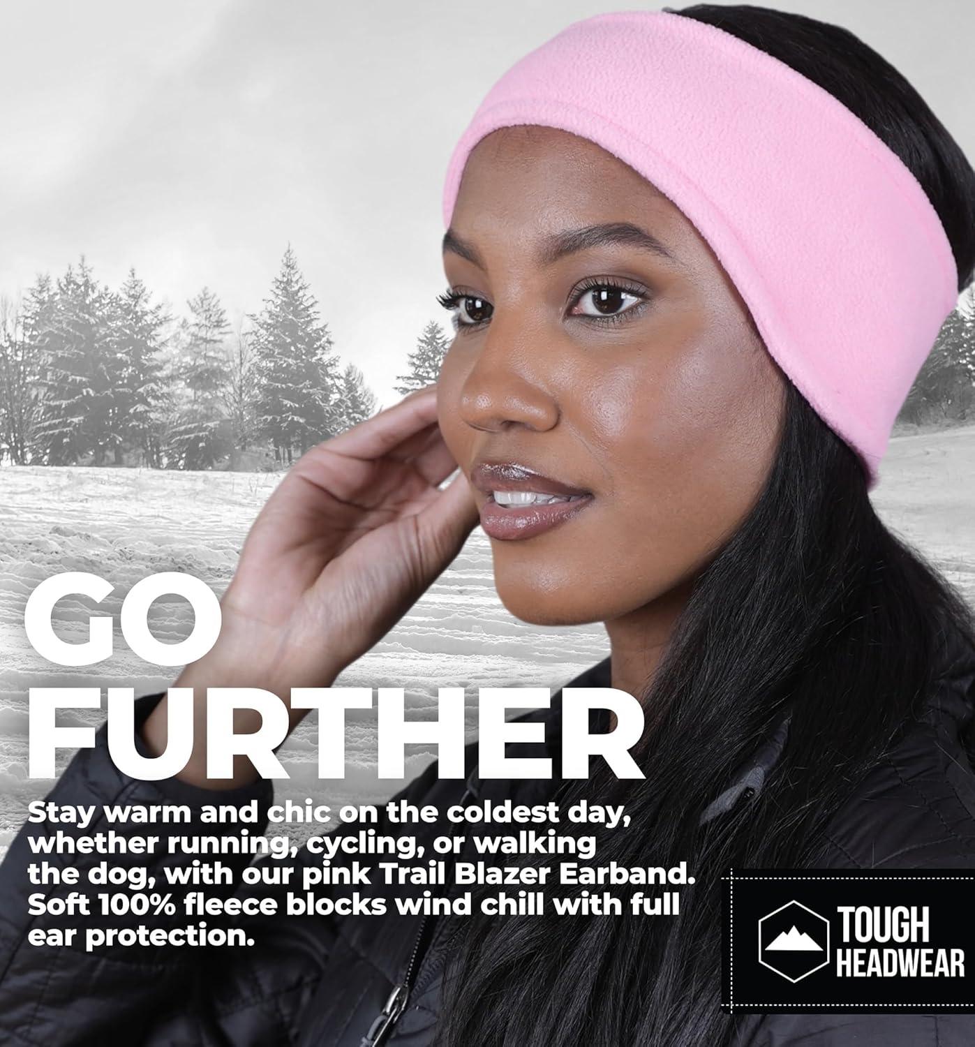imageTough Headwear Winter Headbands for Women  Ear Warmers  Ear Muffs for Winter  Fleece Headband for Men ampamp Women for Cold Weatherpink