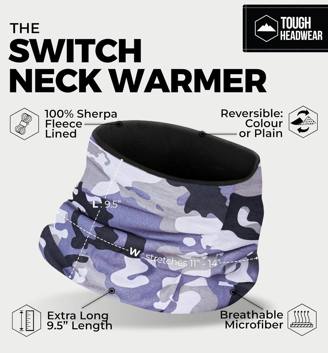 imageTough Headwear Winter Neck Gaiters For Men ampamp Women Fleece Neck Gaiter Fleece Neck Warmer Ski Gaiter  Reversible