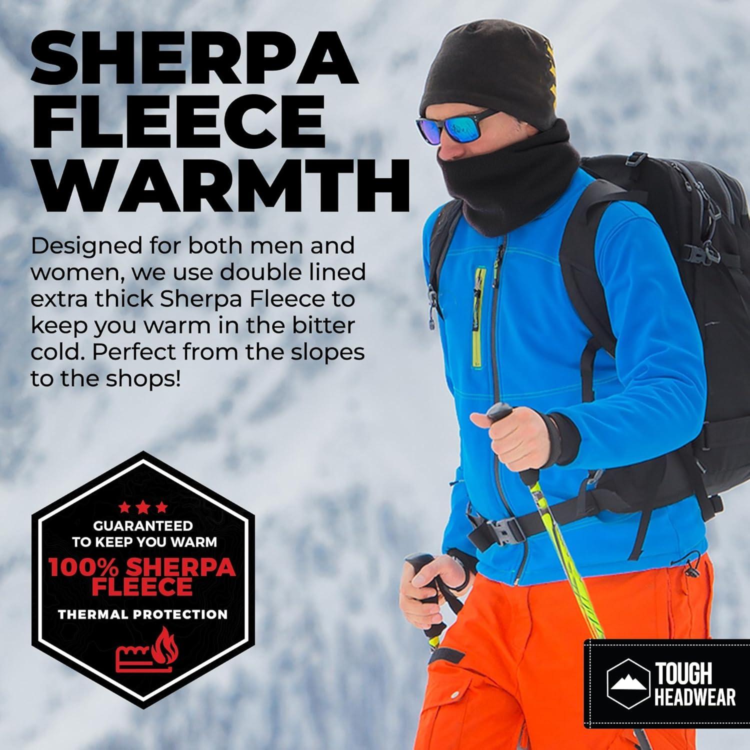 imageTough Headwear Winter Neck Warmer Warm Fleece Neck Gaiters For Men Women Ski Gaiter Face Mask For Cold Weather Neck Scarf