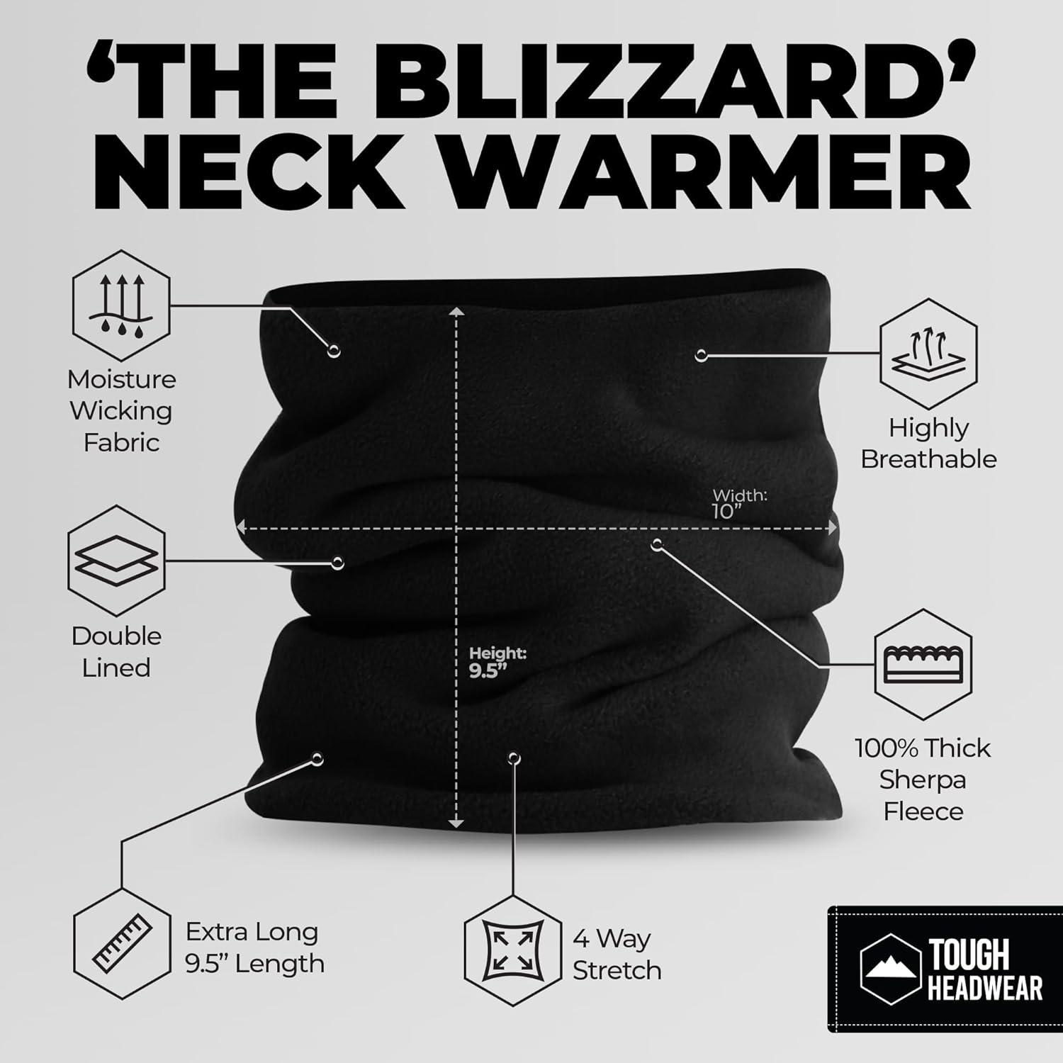 imageTough Headwear Winter Neck Warmer Warm Fleece Neck Gaiters For Men Women Ski Gaiter Face Mask For Cold Weather Neck Scarf