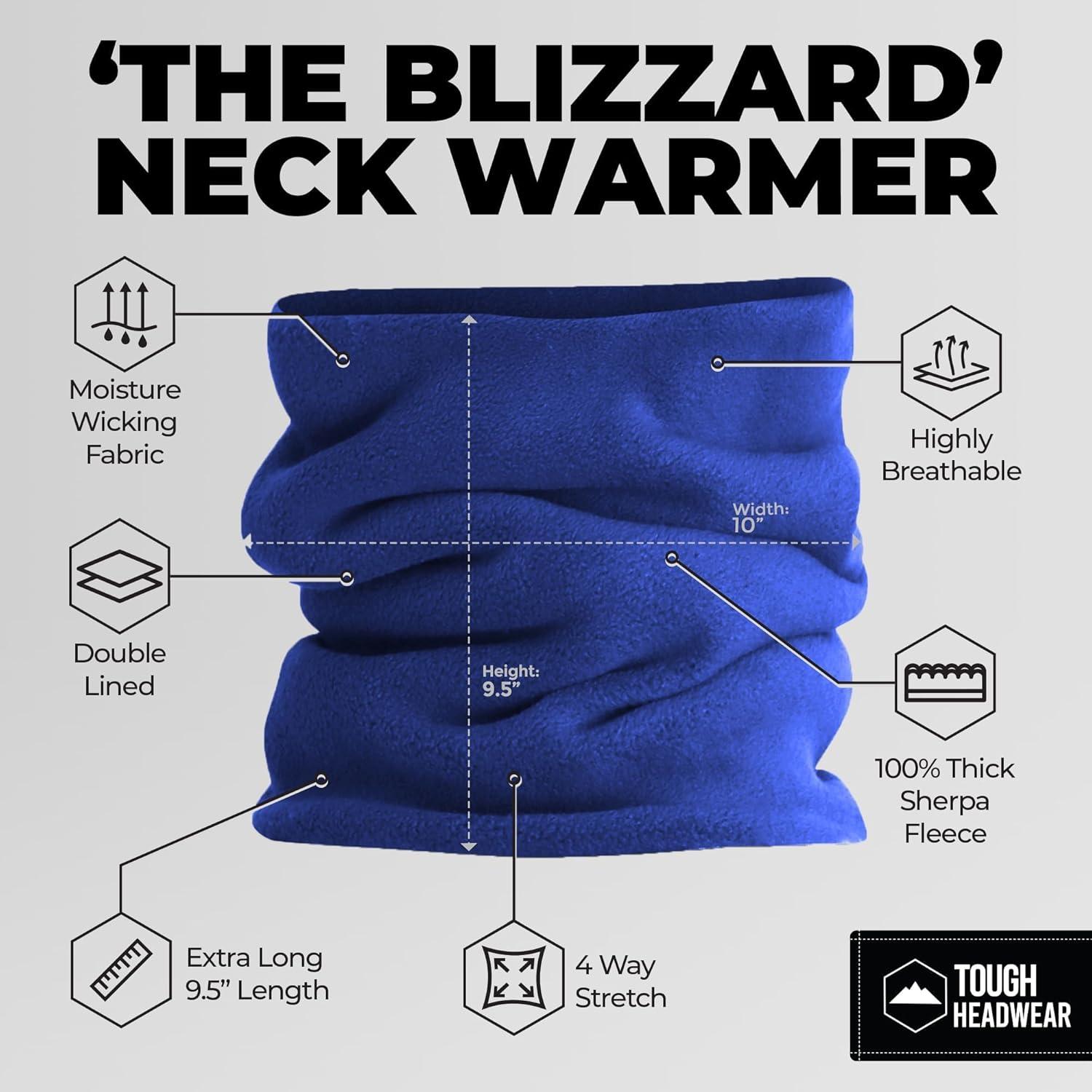 imageTough Headwear Winter Neck Warmer Warm Fleece Neck Gaiters For Men Women Ski Gaiter Face Mask For Cold Weather Neck ScarfNavy Blue
